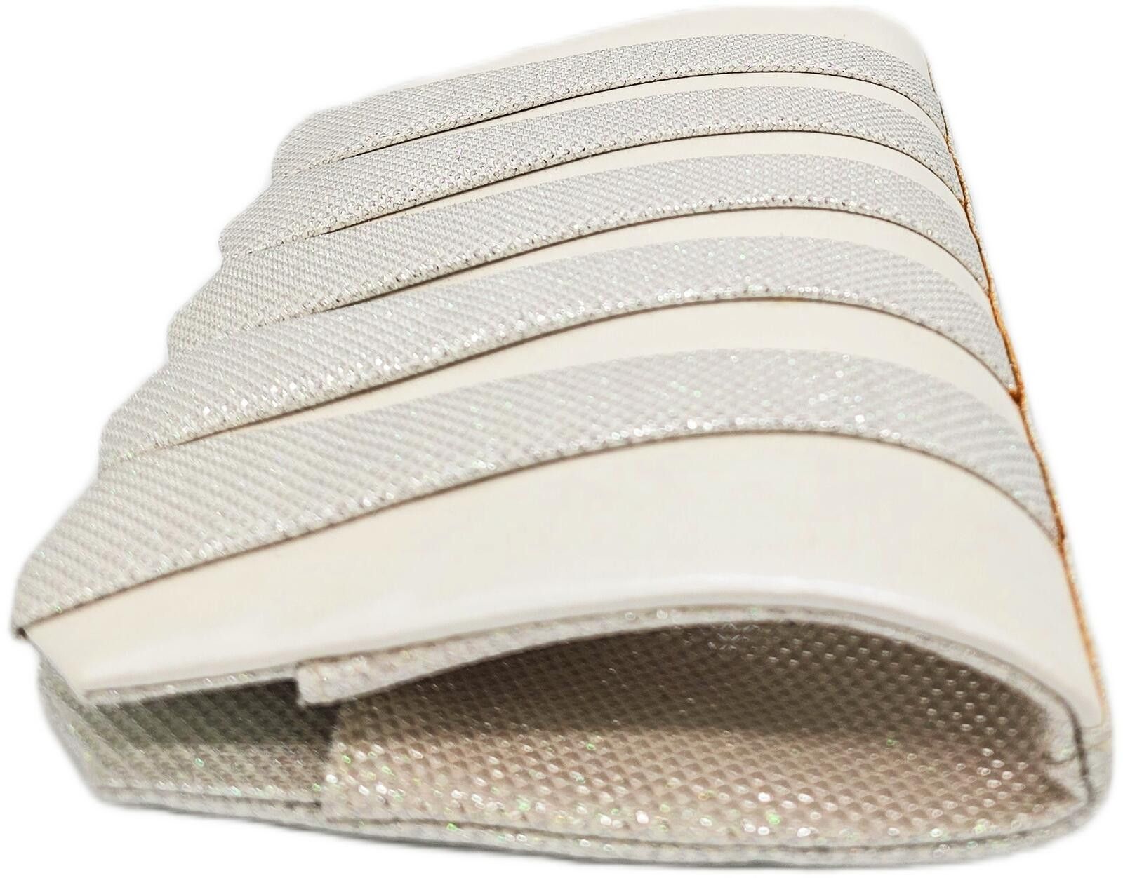 Unknown London Elegant White and Silver Evening Clutch Bag with Chain Strap Size ONE SIZE - 9 Thumbnail