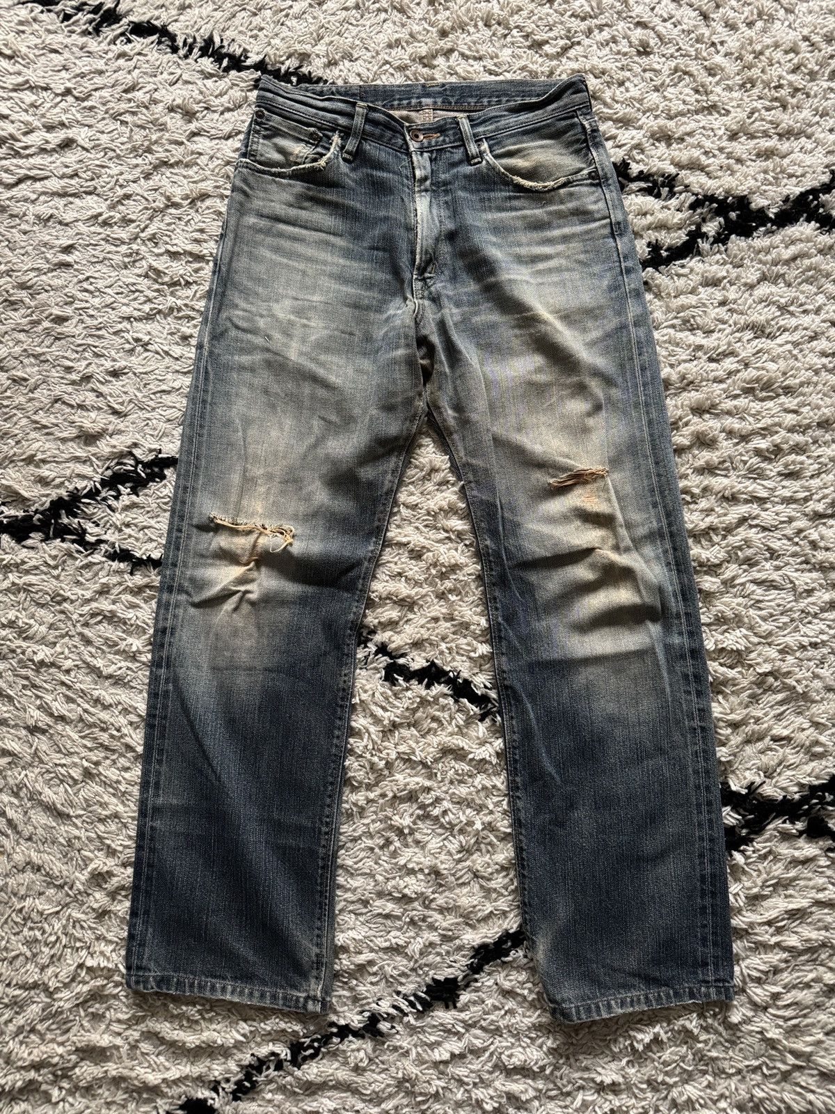 Edwin Japanese Edwin Faded Blue Wash Distressed Denim baggy Size US 30 / EU 46 - 1 Thumbnail
