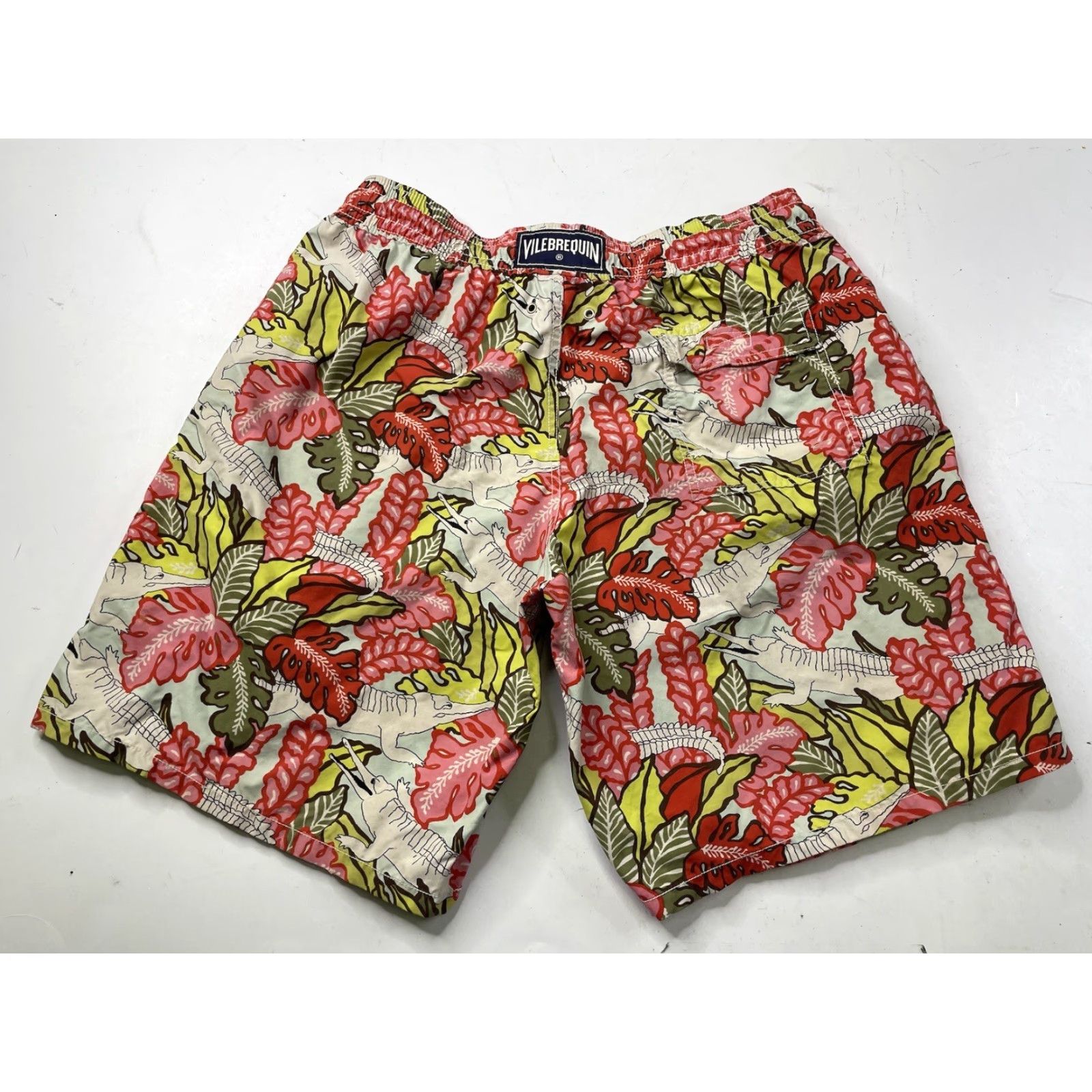 Vilebrequin Vilebrequin Swim Shorts Crocodile Floral Pattern Unlined Mens XL Multicoloured Polyamide Pockets Drawstring Holiday Board Shorts Size US 36 / EU 52 - 2 Thumbnail