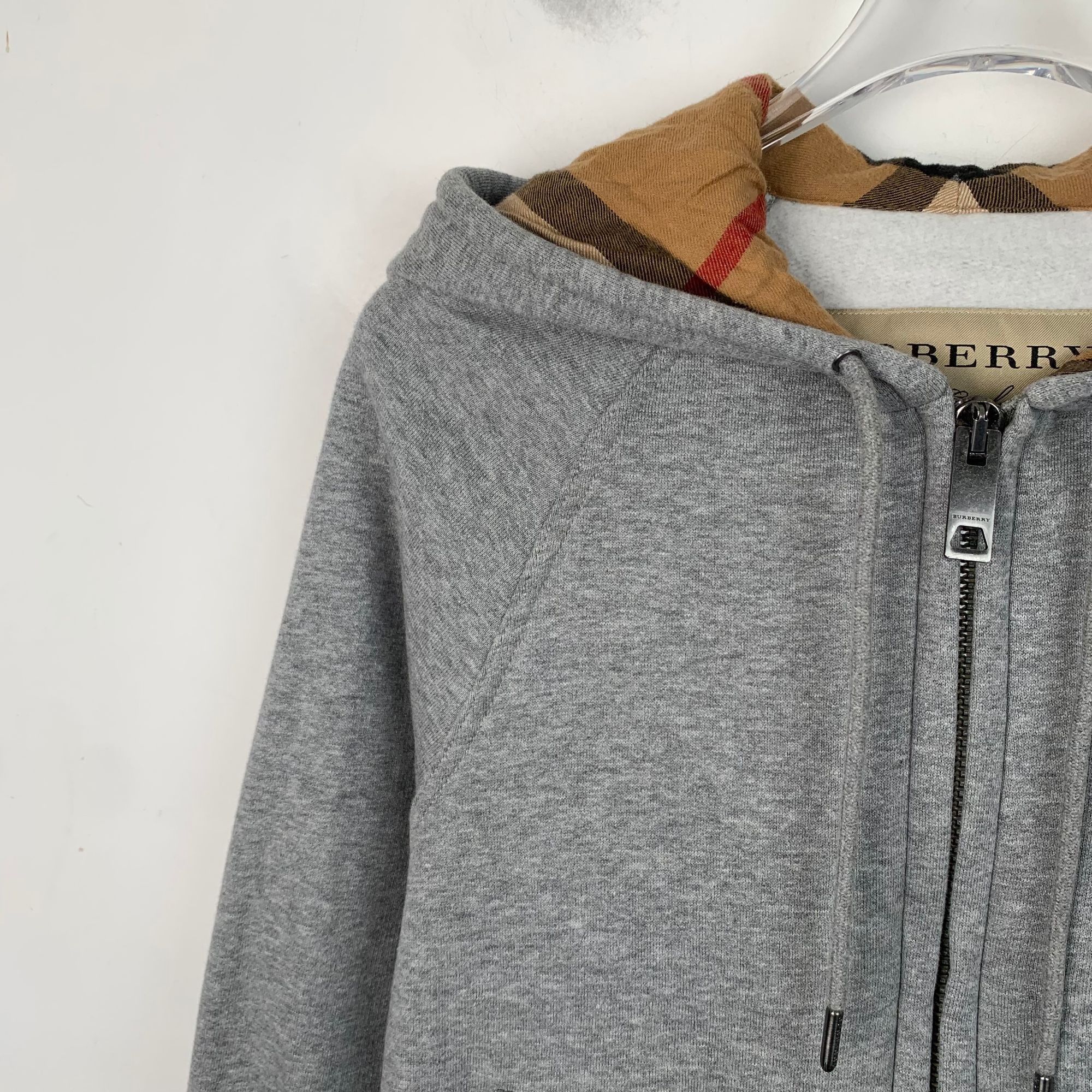 Burberry Burberry Grey Cotton Zip-Up Hoodie (Size XS) Size XS / US 0-2 / IT 36-38 - 6 Thumbnail