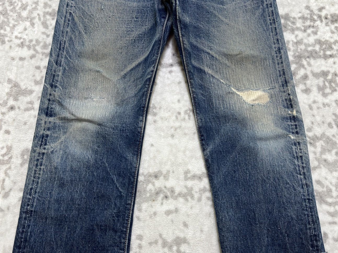 Orslow Vintage orSlow Selvedge Button Fly Claw Mark Fade Distressed Size US 31 - 6 Thumbnail