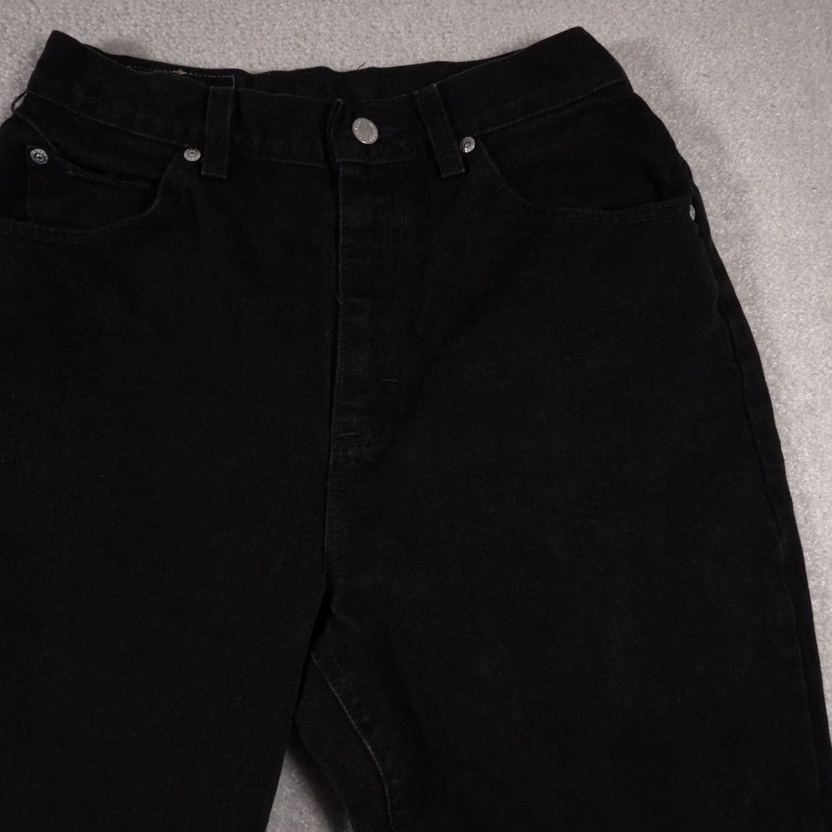 Vintage Riders Jeans Womens 10 Medium Black Denim High Rise Tapered Leg Mom Fit Size 32" / US 10 / IT 46 - 3 Thumbnail