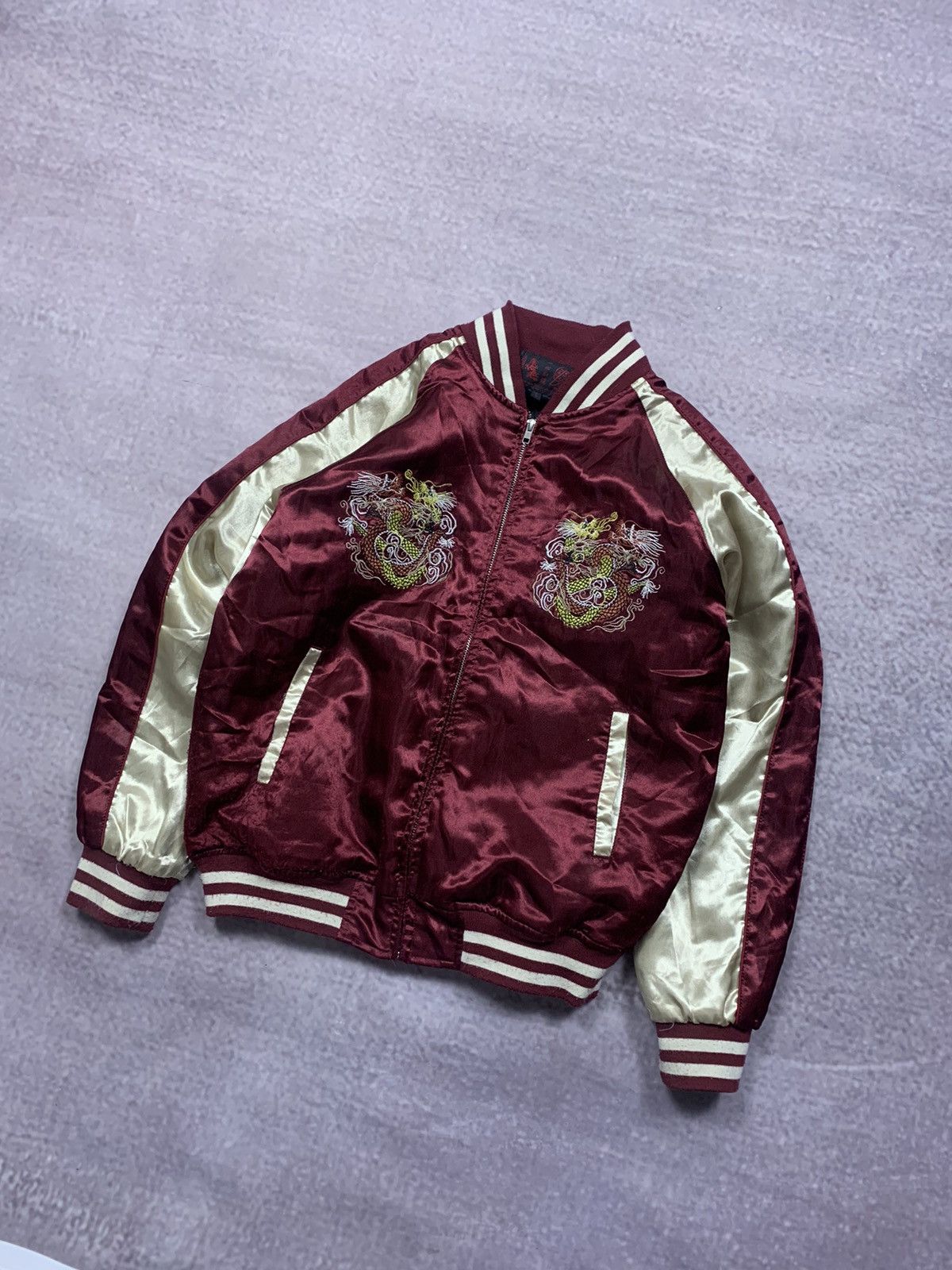 Japanese Brand 💥JAPAN SUKAJAN SOUVENIR DRAGON EMBROIDERED SWEATER JACKET Size US S / EU 44-46 / 1 - 2 Thumbnail