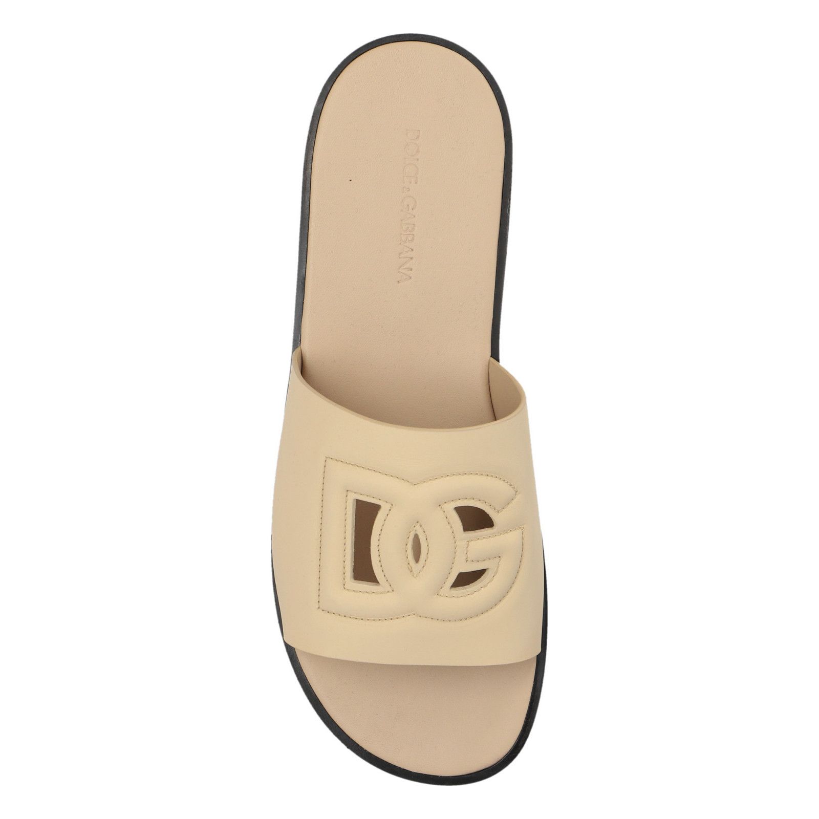 Dolce & Gabbana DOLCE&GABBANA Beige Leather Slippers New & Authentic (Men's Size US 9 / EU 42 - 4 Thumbnail