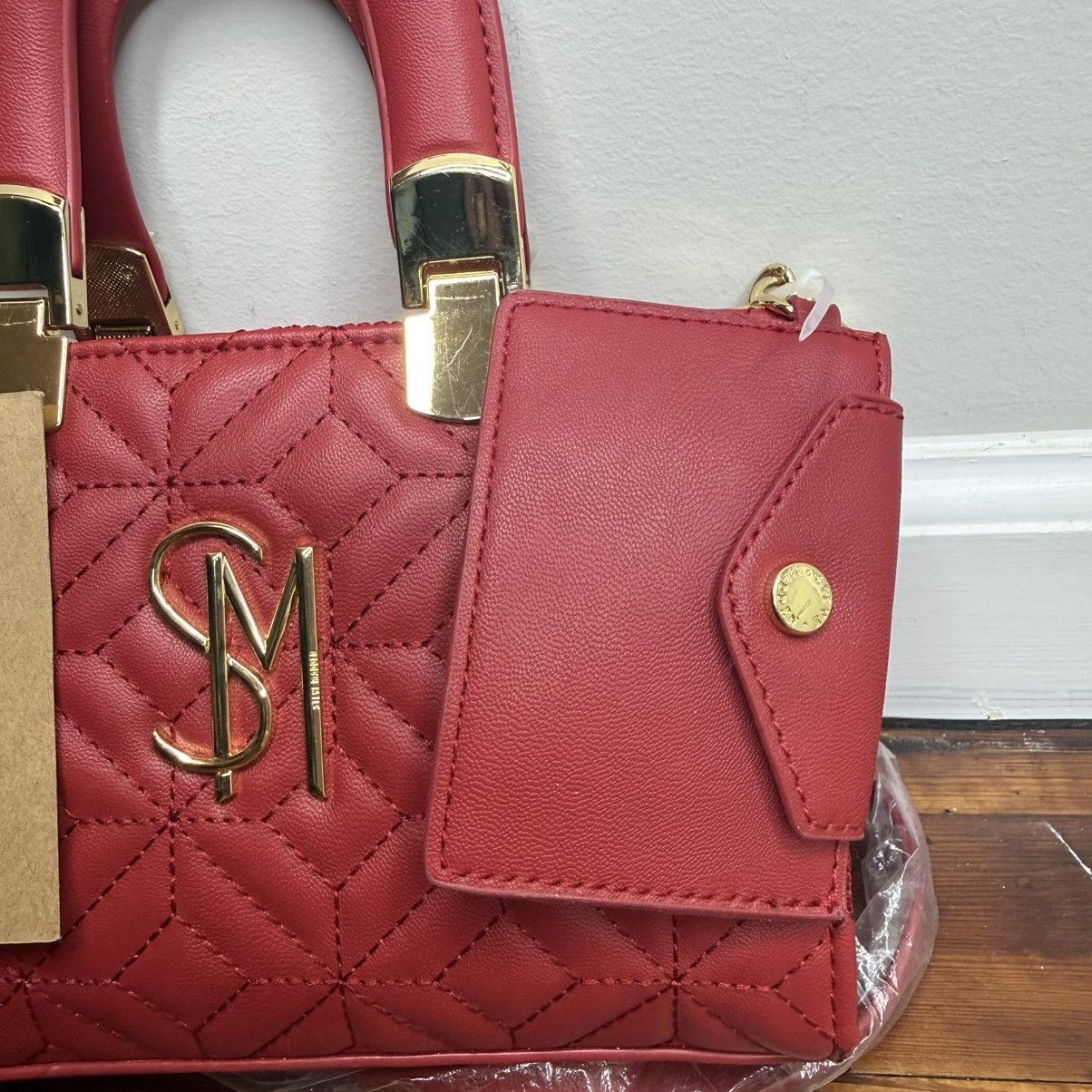 Steve Madden Steve Madden Red Quilted Top-Handle Satchel with Card Pocket Size ONE SIZE - 2 Thumbnail