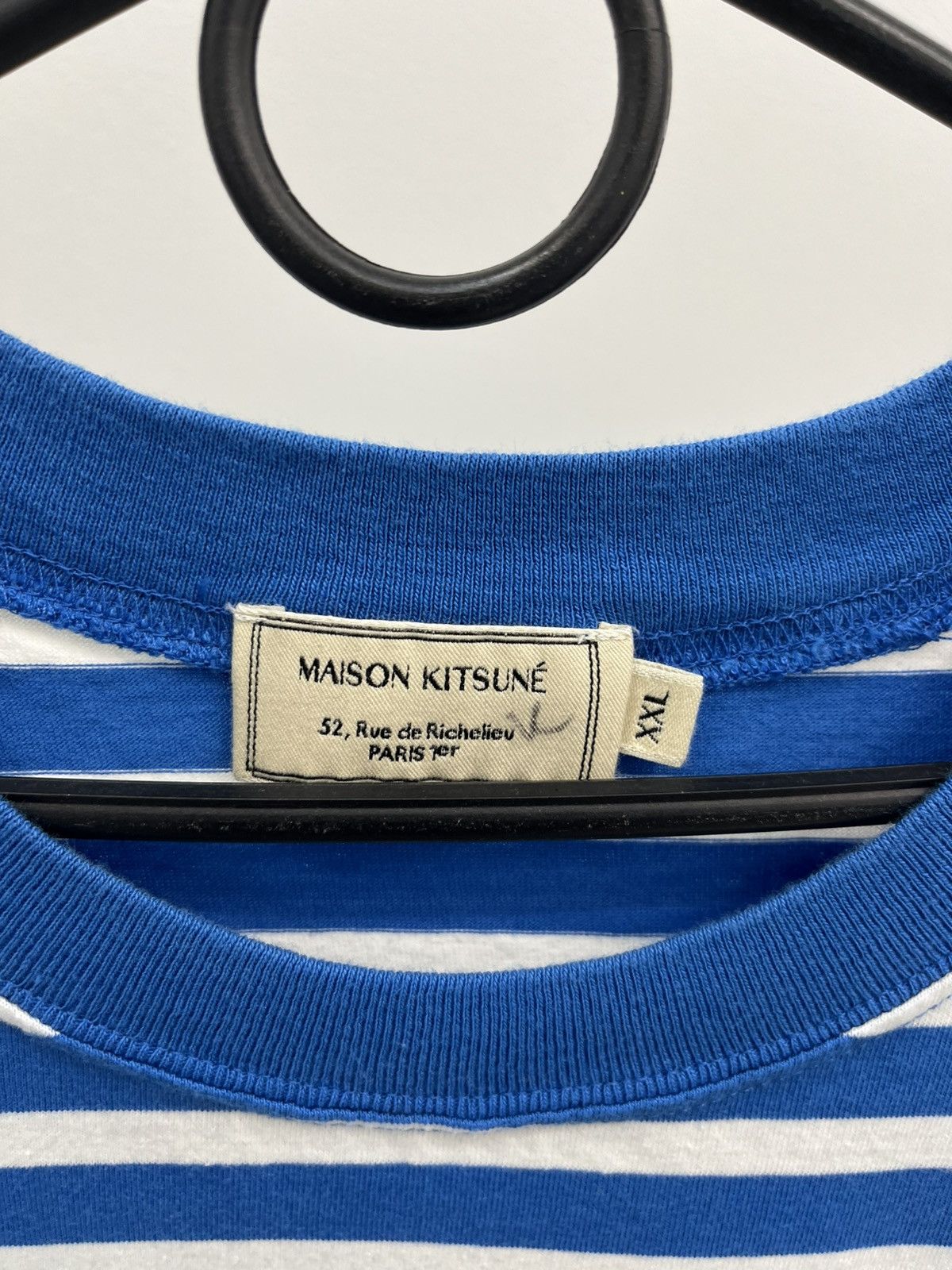 Maison Kitsune Maison Kitsune Striped Fox Logo Long Sleeve Tee T-shirt Size US XXL / EU 58 / 5 - 4 Thumbnail