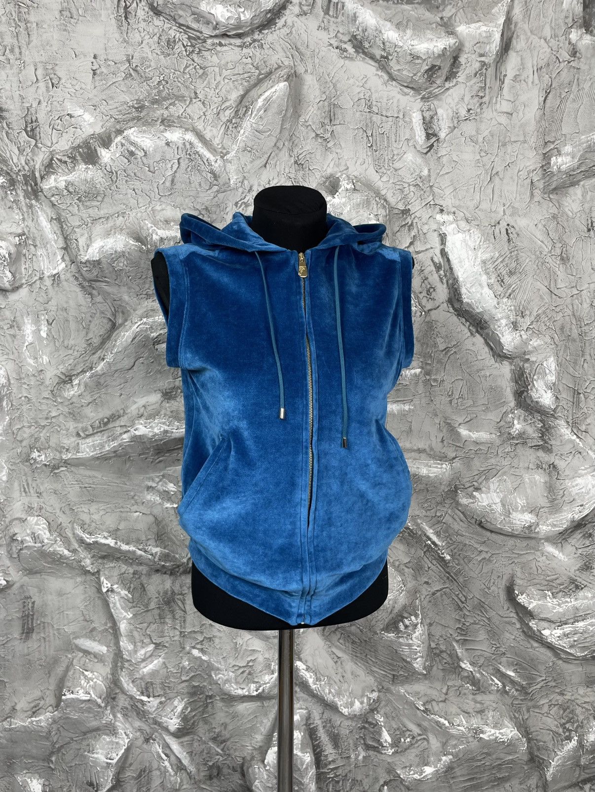 Versace Versace Rare Velour Vest Rhinestone Logo Y2K Size S / US 4 / IT 40 - 2 Thumbnail