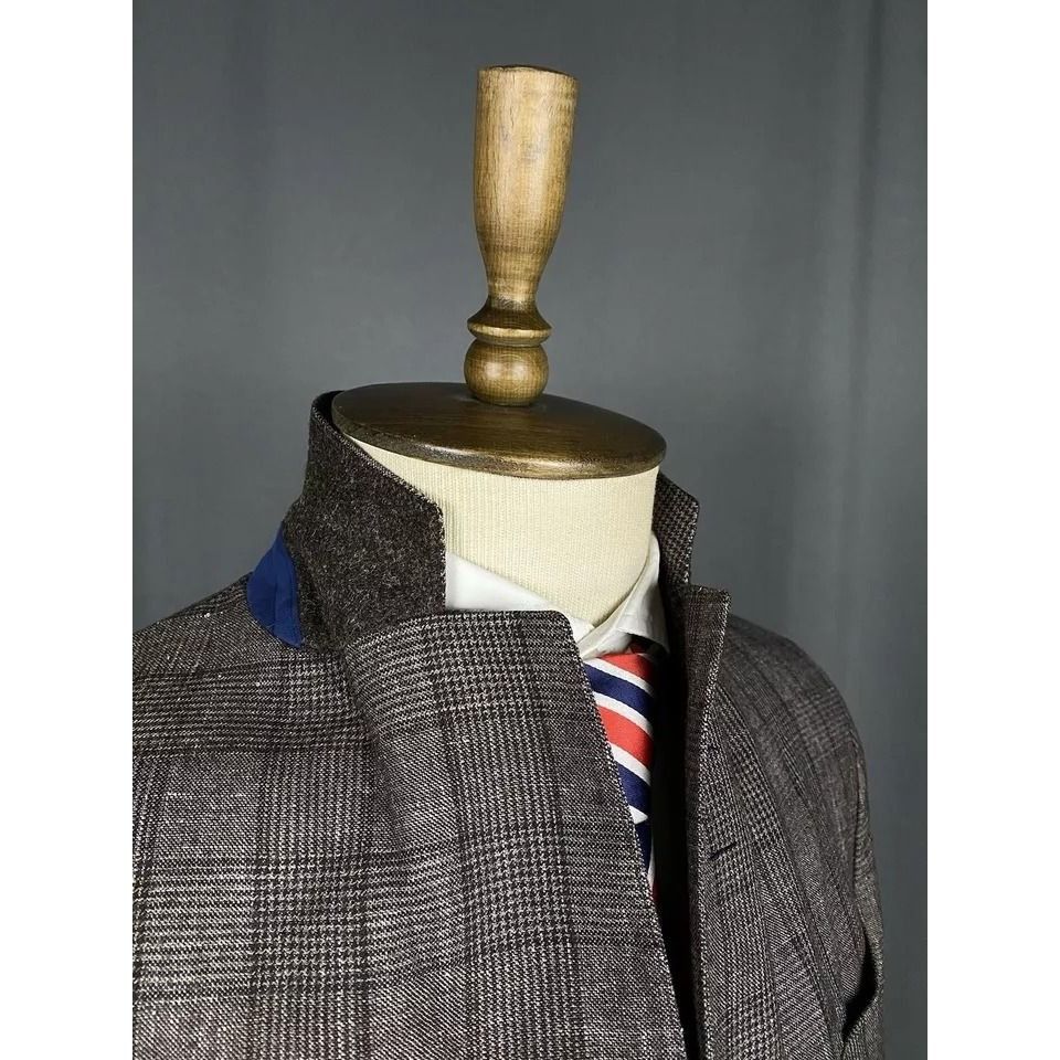 Hackett MINT! Hackett Men's Brown Wool Silk Linen Blazer Sportcoat J Size 52R - 7 Thumbnail