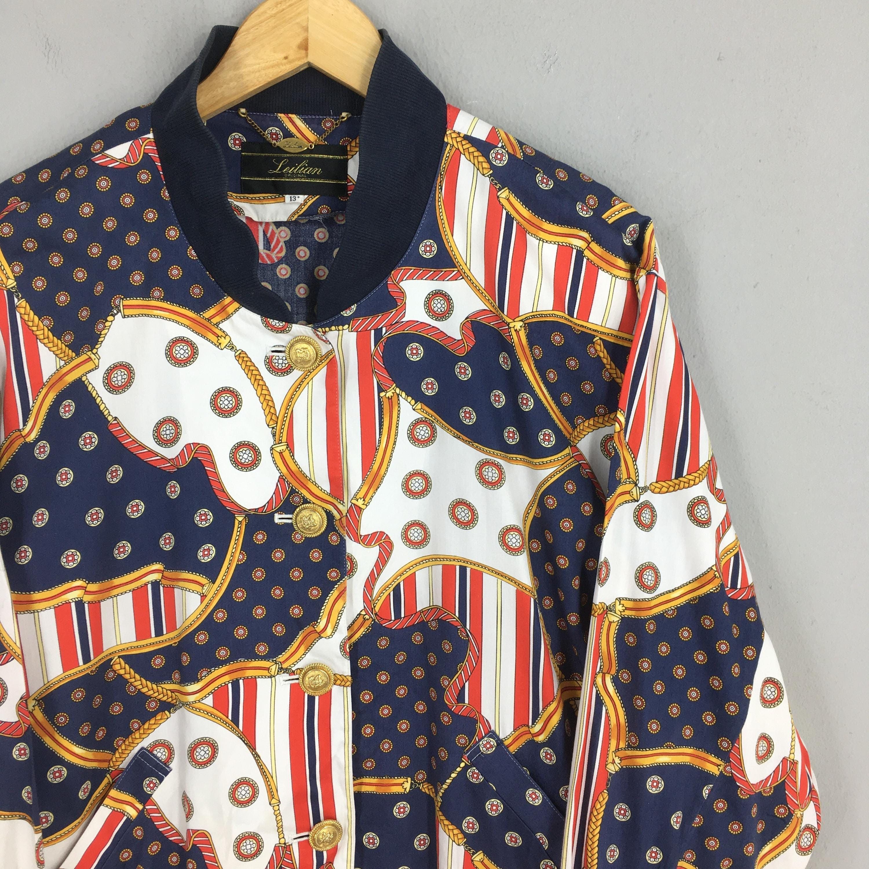 Vintage Vintage 90s Baroque Gold Chain Luxury Light Jacket Large Size US L / EU 52-54 / 3 - 2 Thumbnail