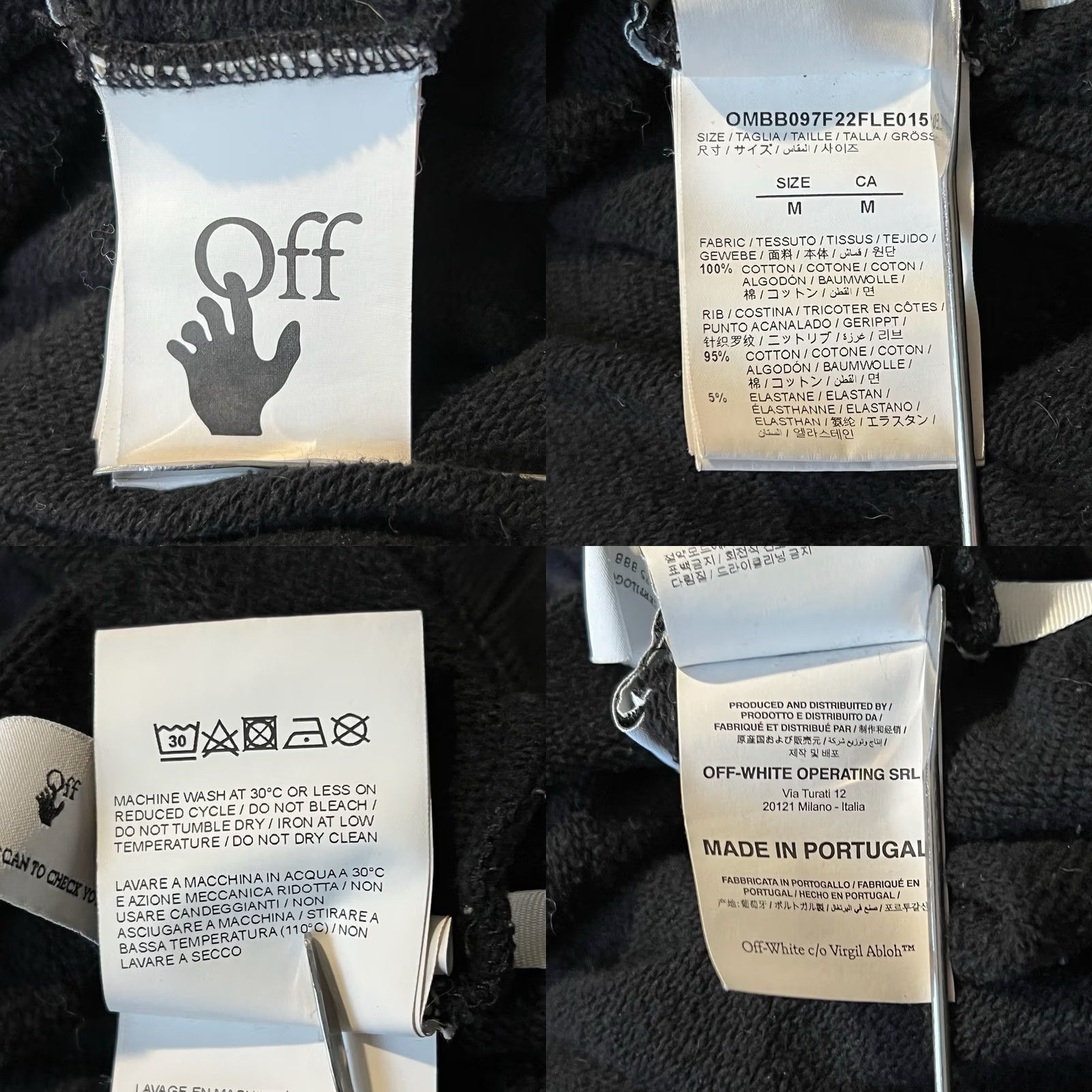 Off-White Off-White Hoodie Mens Medium Black Slim Sweatshirt Size US M / EU 48-50 / 2 - 9 Thumbnail