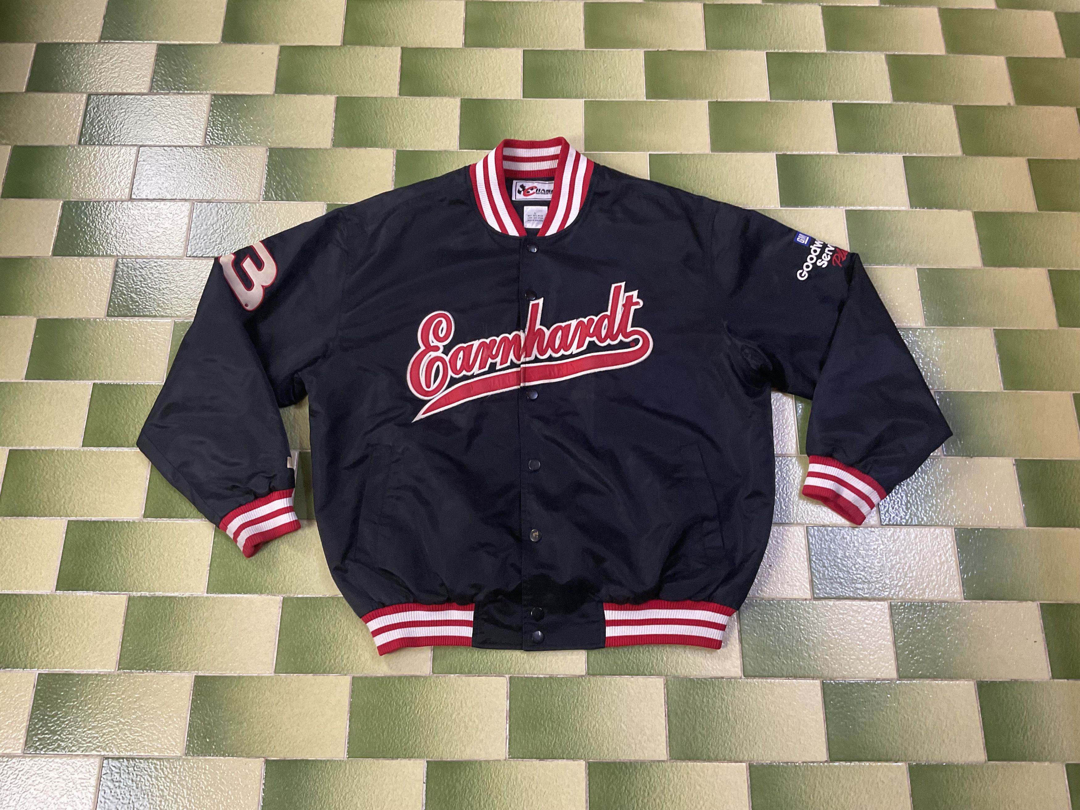 Vintage 90s Nascar Dale Earnhardt Racing Satin Bomber Jacket