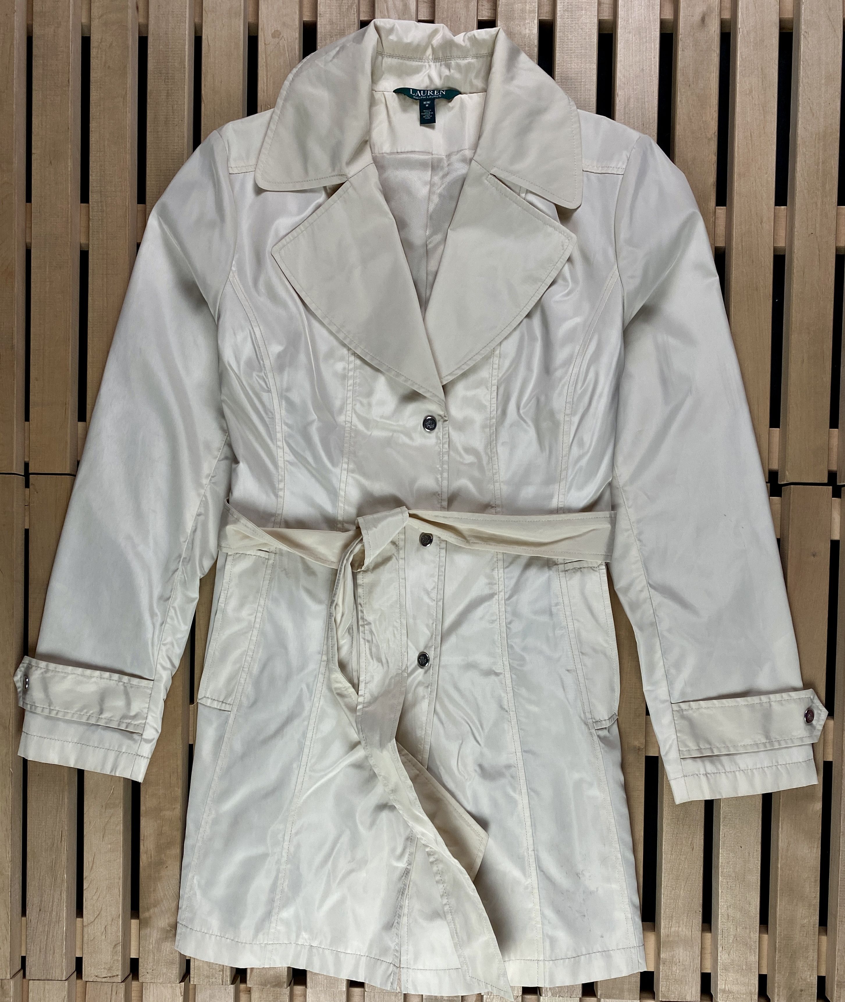 image of Polo Ralph Lauren Womens Trench Jacket Laurent Ralph Laurent Size M in White