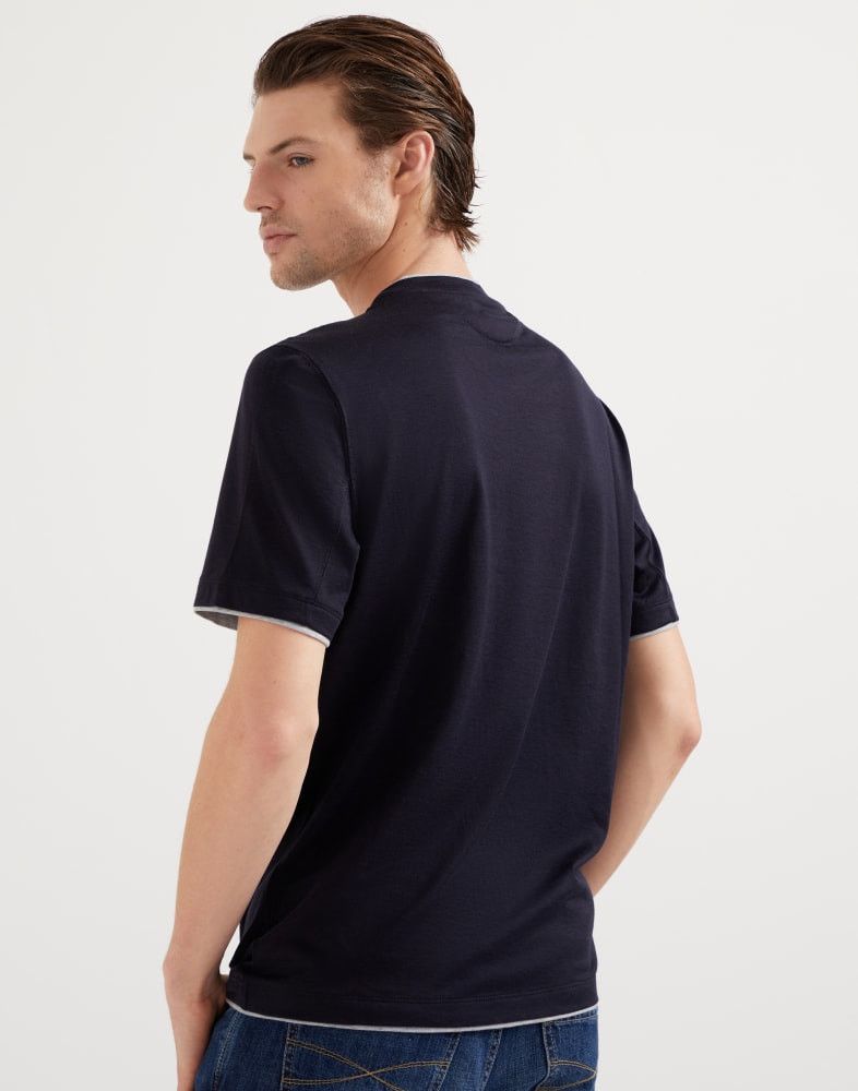 Brunello Cucinelli o1w1db10825 T-Shirt in Blue Size US L / EU 52-54 / 3 - 4 Thumbnail