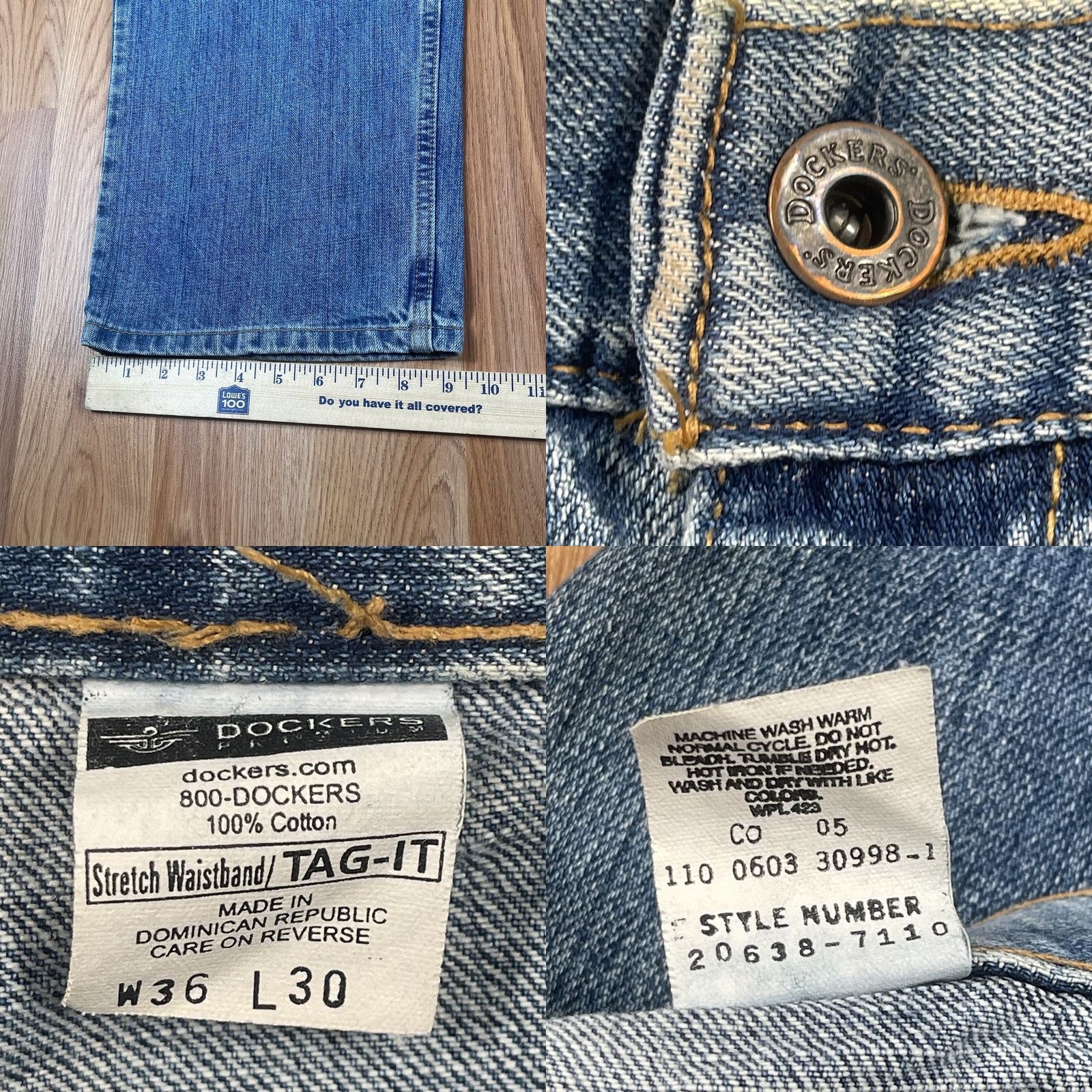 Dockers Dockers Jeans Mens 36)Wx30L Premium Straight Leg Blue Denim Pants 100% Cotton Jeans Mens Regular 36 Blue Denim Straight Pockets Womens? Size US 36 / EU 52 - 8 Thumbnail