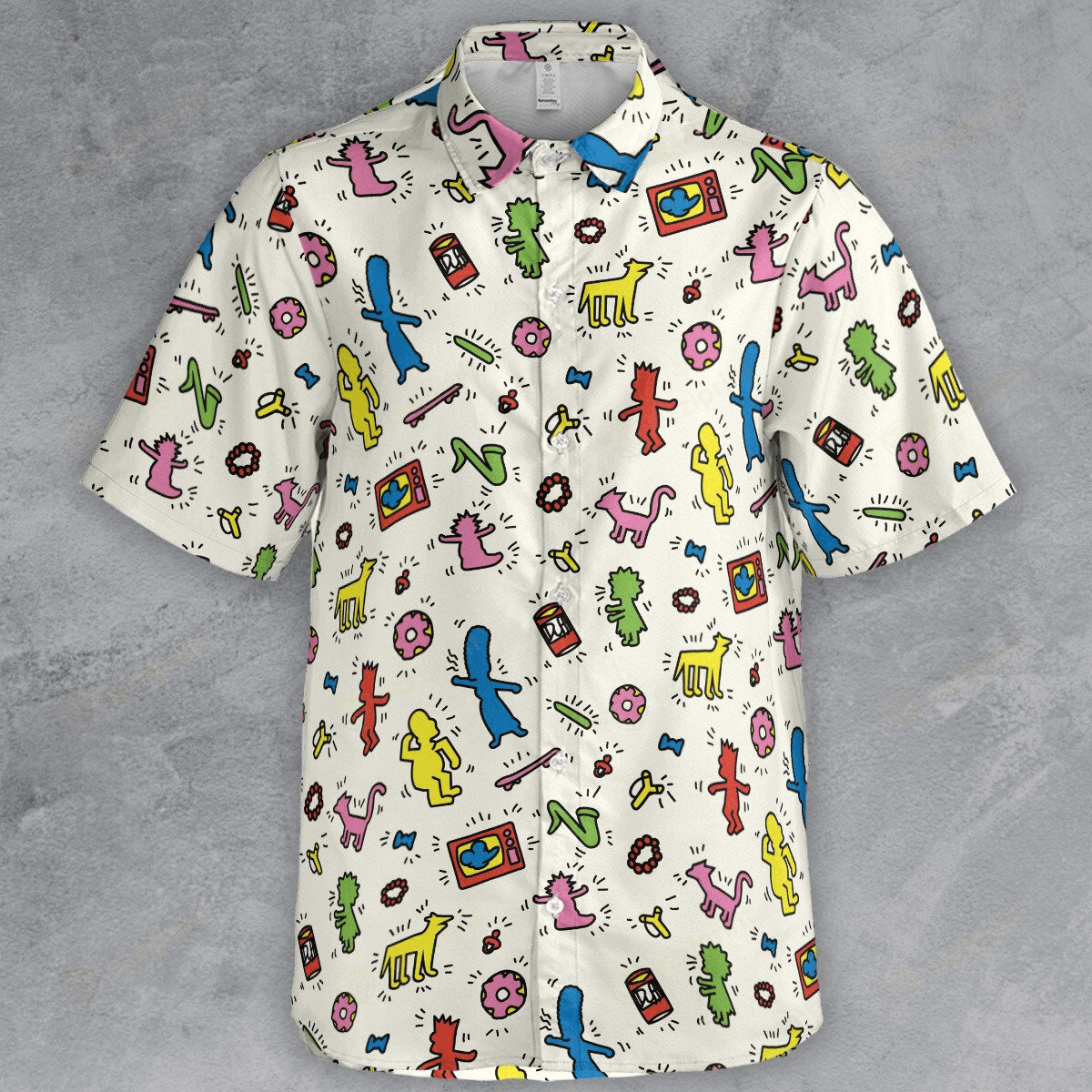 The Unbranded Brand The Simpsons Characters Pop Art Pattern Button Down Shirt Size US S / EU 44-46 / 1 - 2 Thumbnail