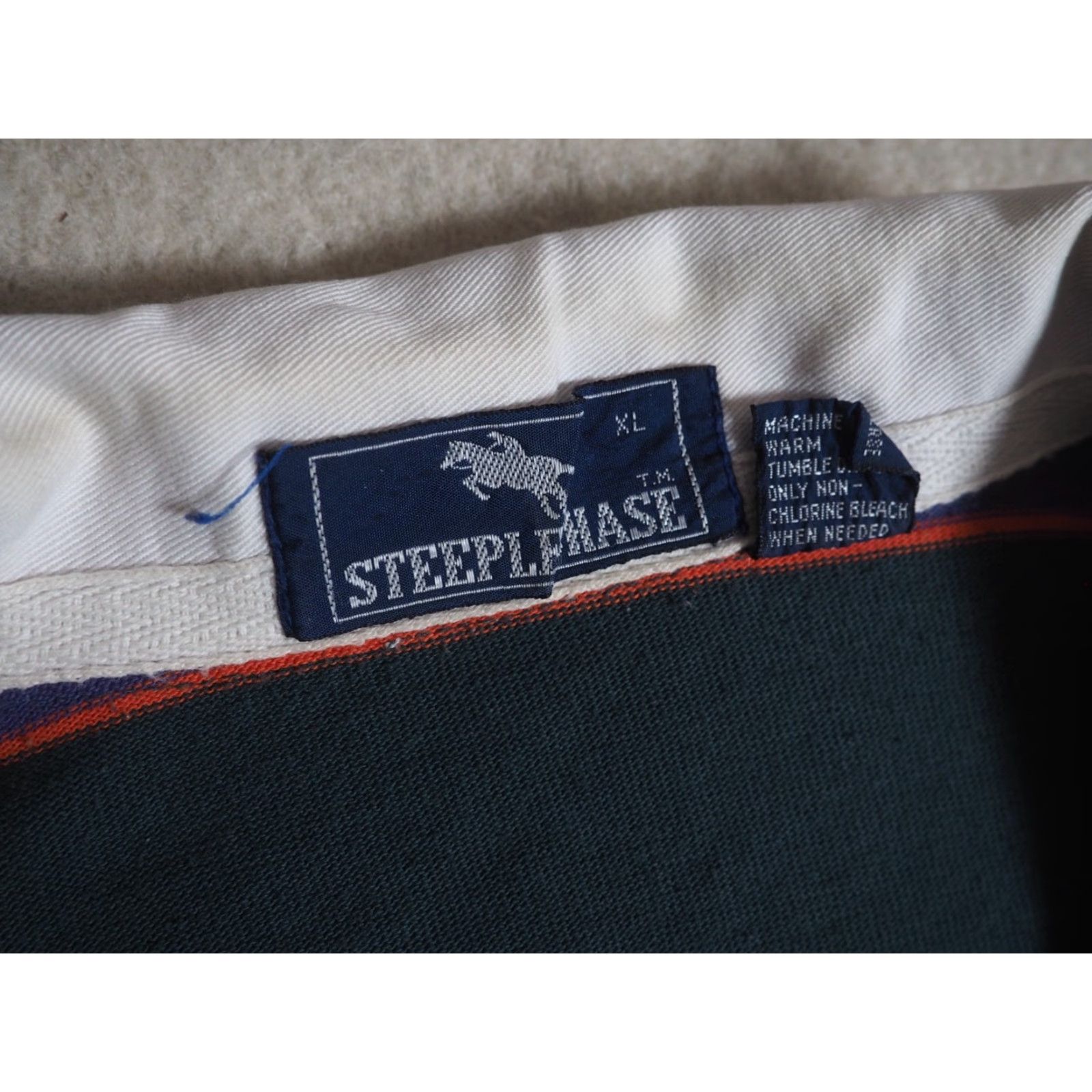Vintage VTG 80s Steeplechase Purple Green Striped Pullover Rugby Polo L/S Shirt Mens L Size US L / EU 52-54 / 3 - 4 Thumbnail