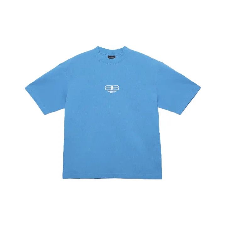Balenciaga Balenciaga Blue Crew Neck Short Sleeve T-Shirt Size US XS / EU 42 / 0 - 1 Thumbnail