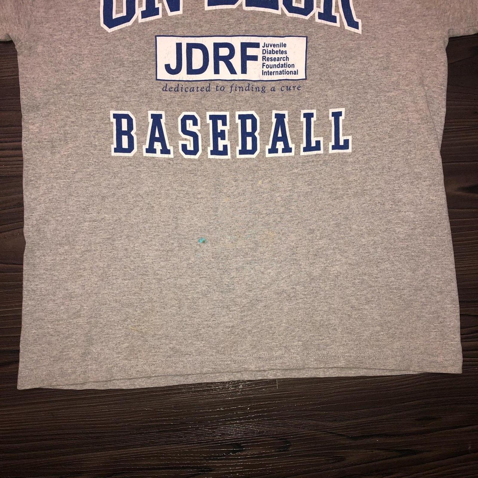 Gildan Men’s Grey ‘On Deck JDRF Baseball’ Dedication Graphic Tee Size US L / EU 52-54 / 3 - 4 Thumbnail