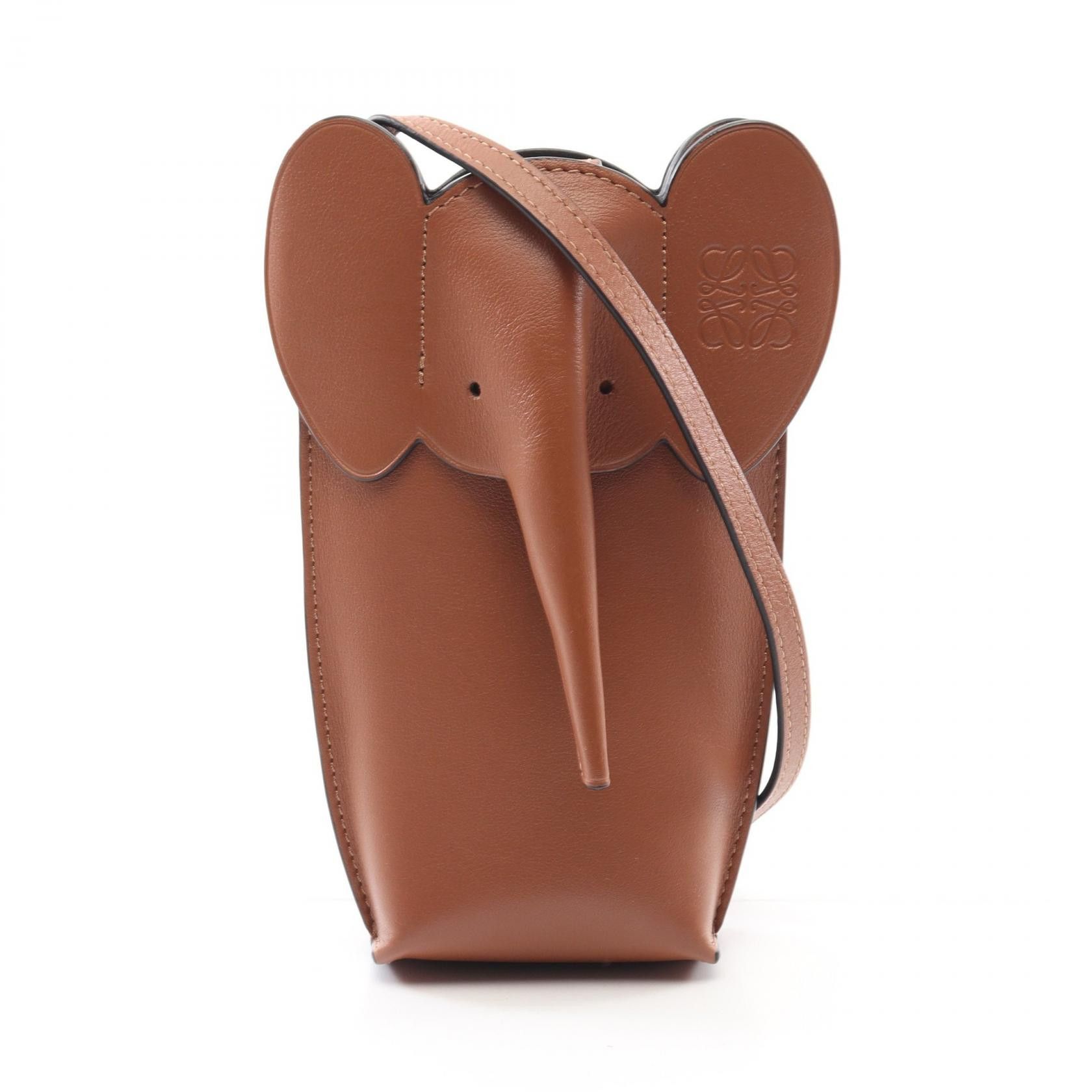 Loewe Loewe Elephant Pocket Calfskin Shoulder Bag Leather Shoulder Bag C623B02X04 in Brown, Women's