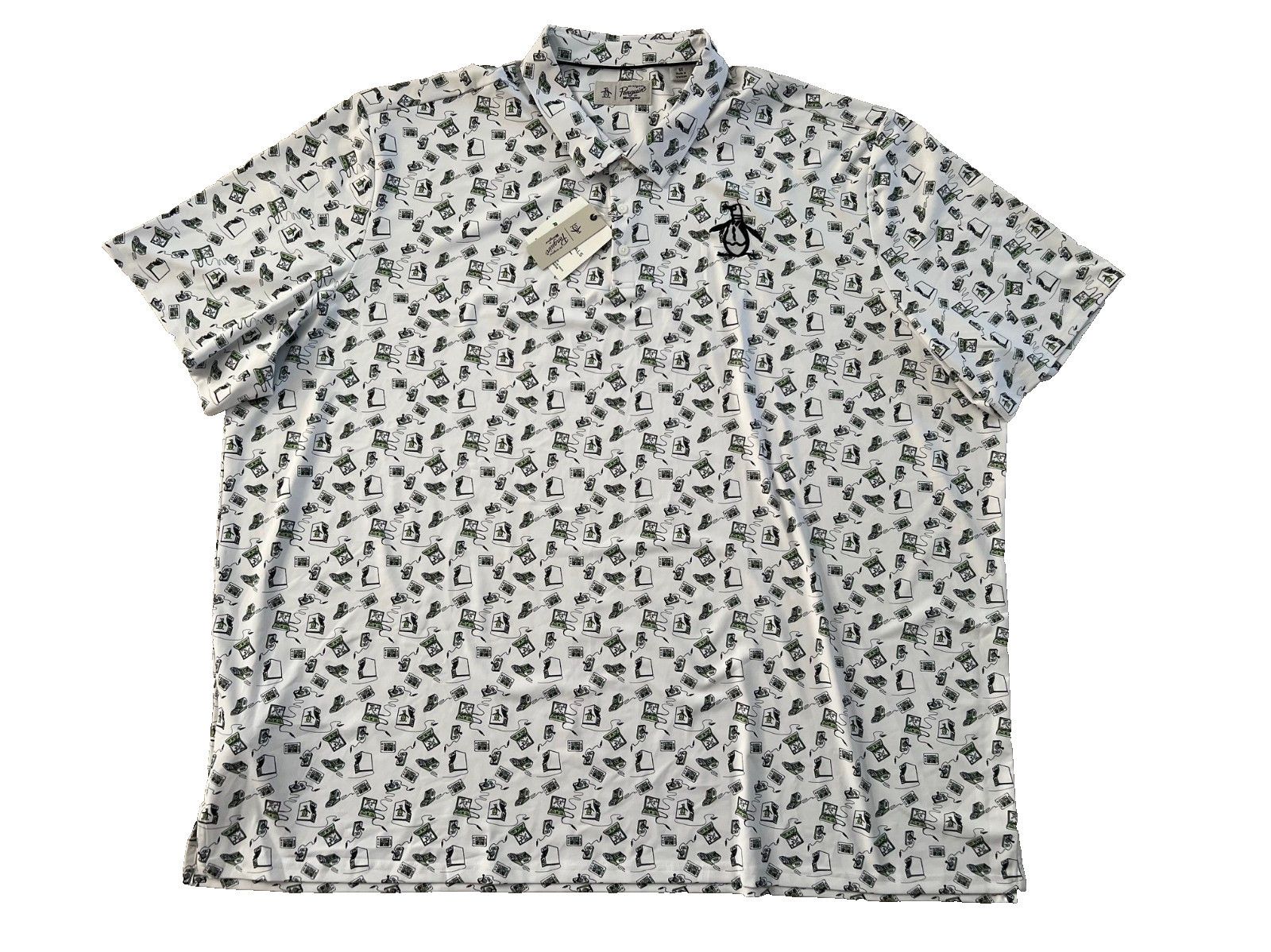 Original Penguin Original Penguin Retro Arcade Print Golf Polo Shirt ( 5X ) Size US XXL / EU 58 / 5 - 2 Thumbnail