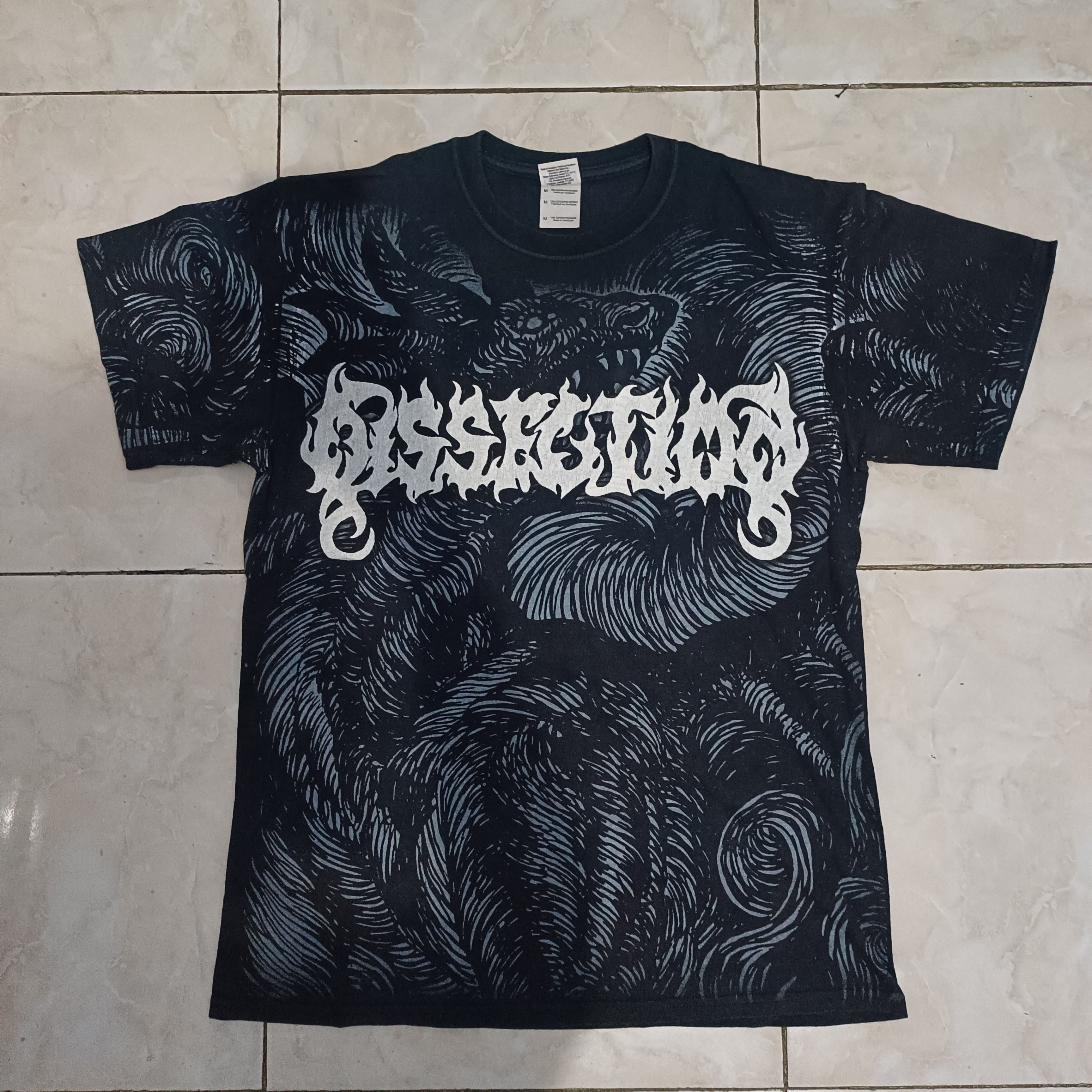 image of Band Tees x Tee T Shirt Dissection All Over Print in Black, Men's (Size Medium)