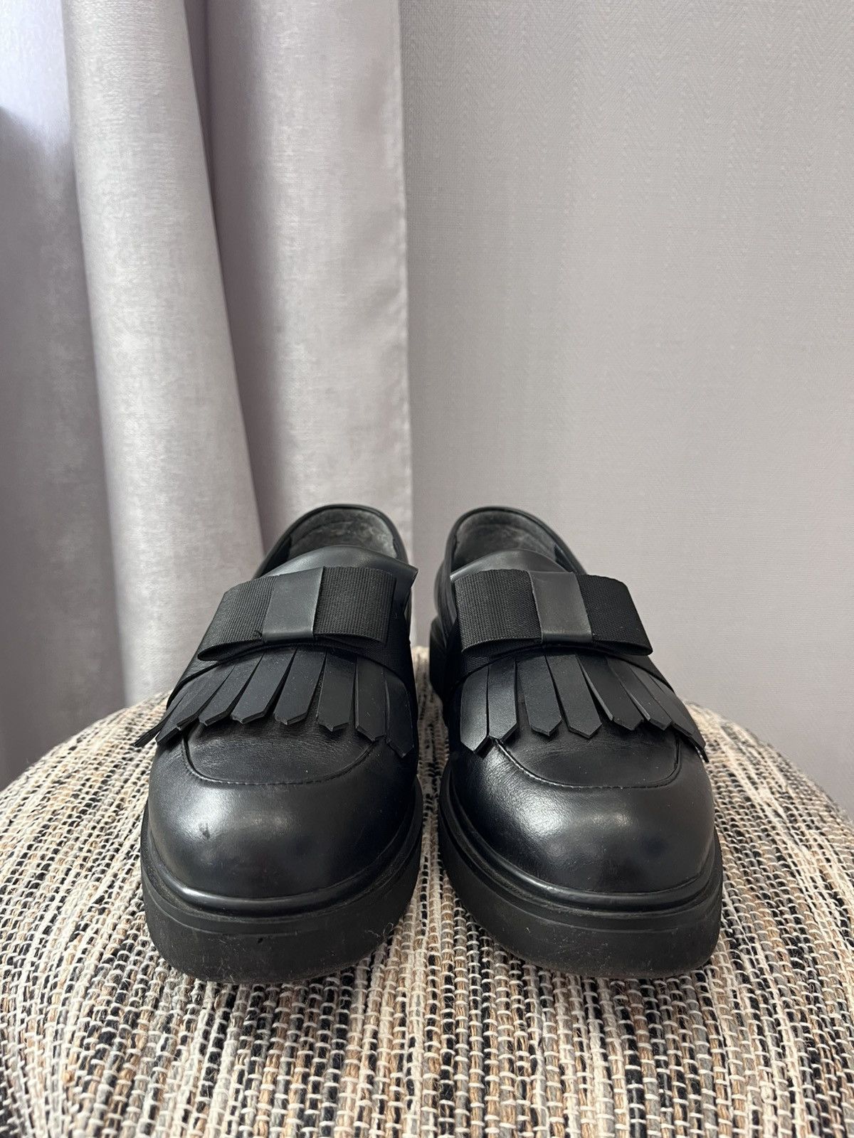 Vintage Vintage Leather Loafers black formal shoes minimalistic Size US 7.5 / IT 37.5 - 3 Thumbnail