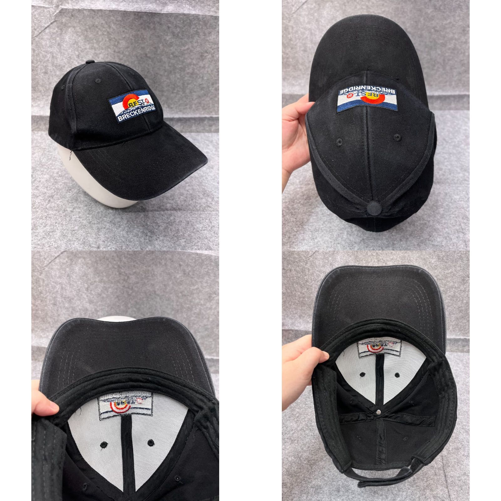 Vintage Breckenridge Hat Cap Adjustable OS Cotton Blend Adult Black Baseball Cap Men Brand Breckenridge Size ONE SIZE - 8 Thumbnail