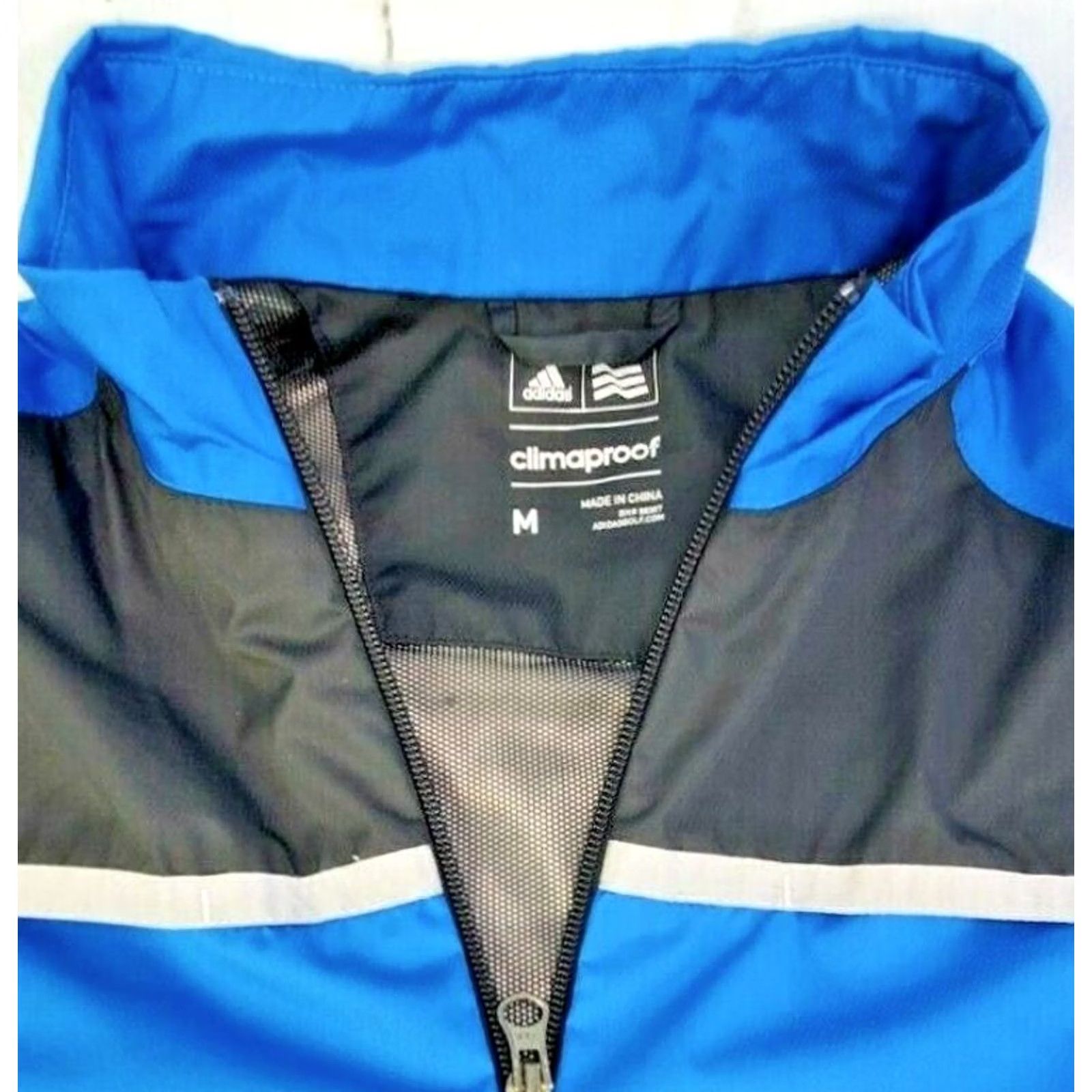 Adidas Adidas ClimaProof Zip Track Jacket Men M Black Outdoor Golf Lightweight Jacket Size US M / EU 48-50 / 2 - 2 Thumbnail
