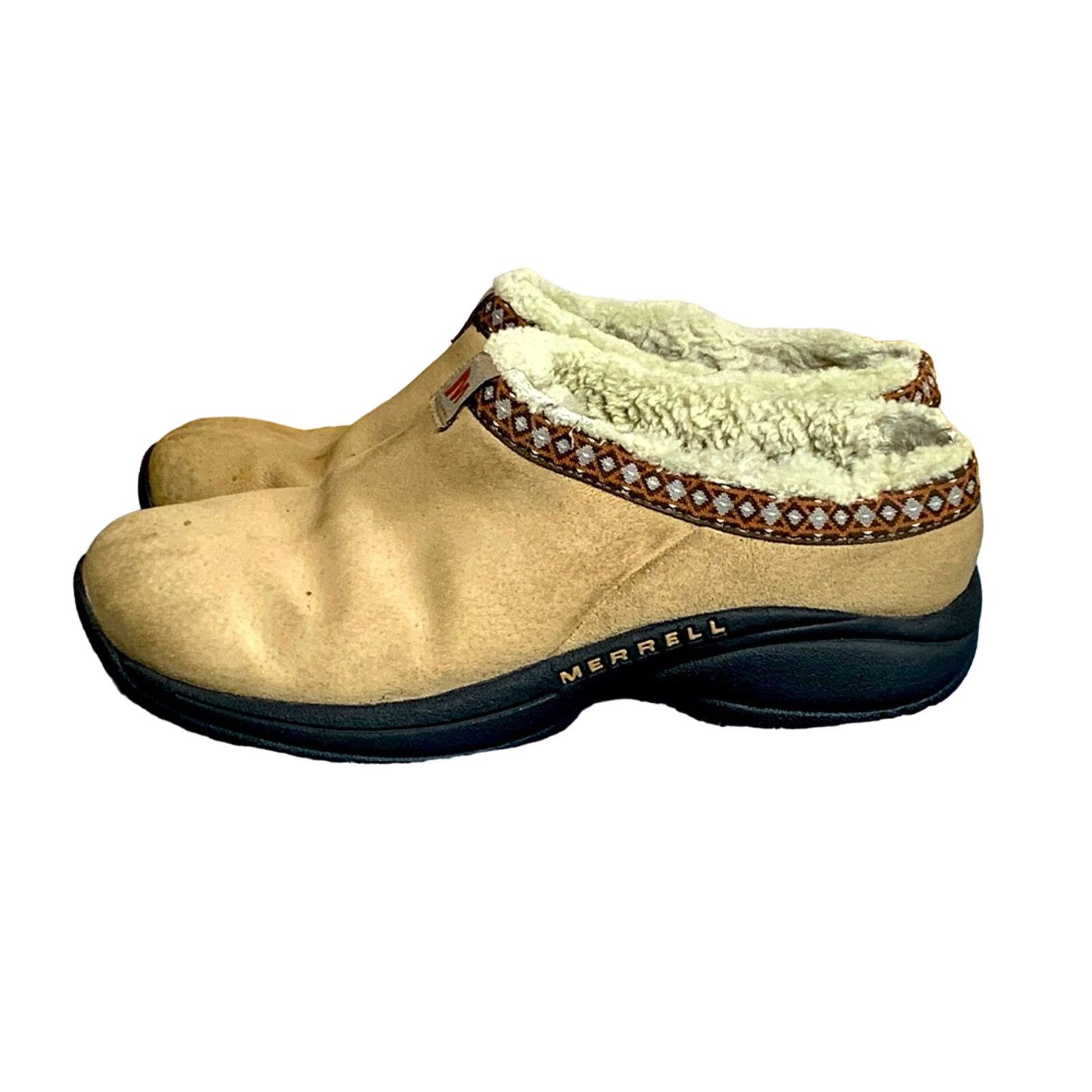 Merrell WOMENS MERRELL ENCORE ICE SLIPON SIZE 8 CLOG BROWN & FUR Size US 8 / IT 38 - 1 Thumbnail