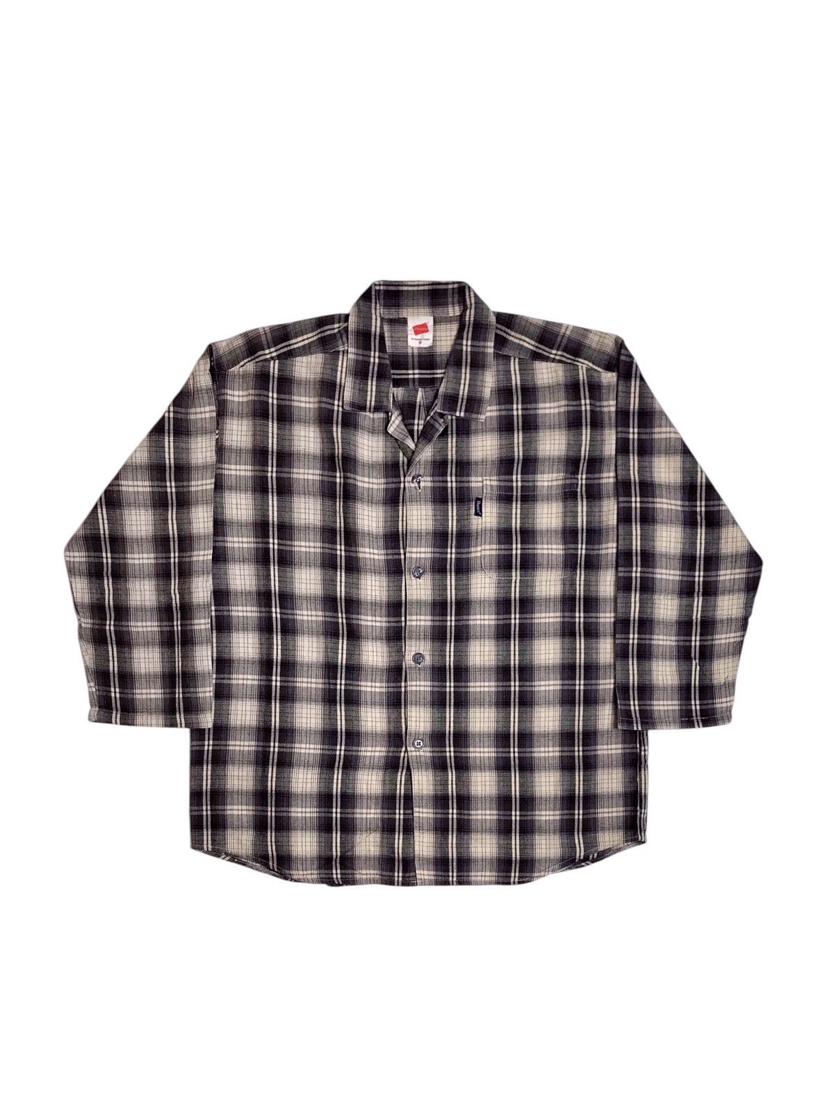 Hanes × Vintage Hanes 7/8 Sleeves Vintage Plaid Flannel Size L / US 10 / IT 46 - 1 Thumbnail