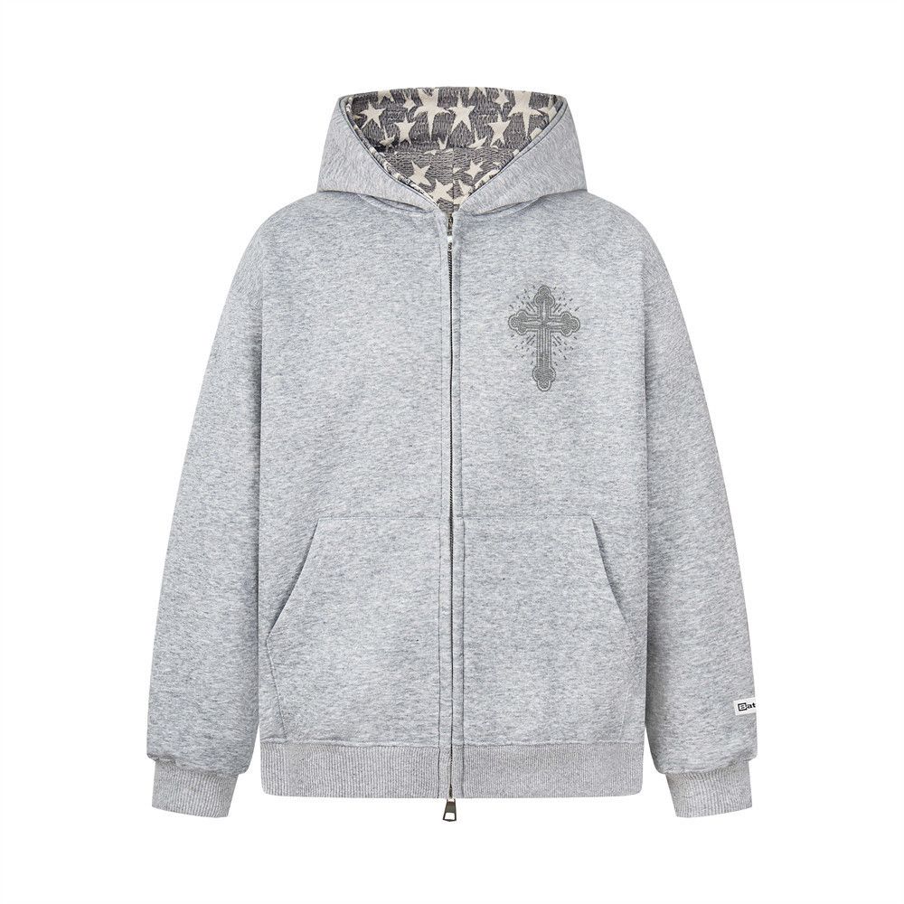 Vintage Men's casual retro loose stitching cross hoodie Size US M / EU 48-50 / 2 - 2 Thumbnail