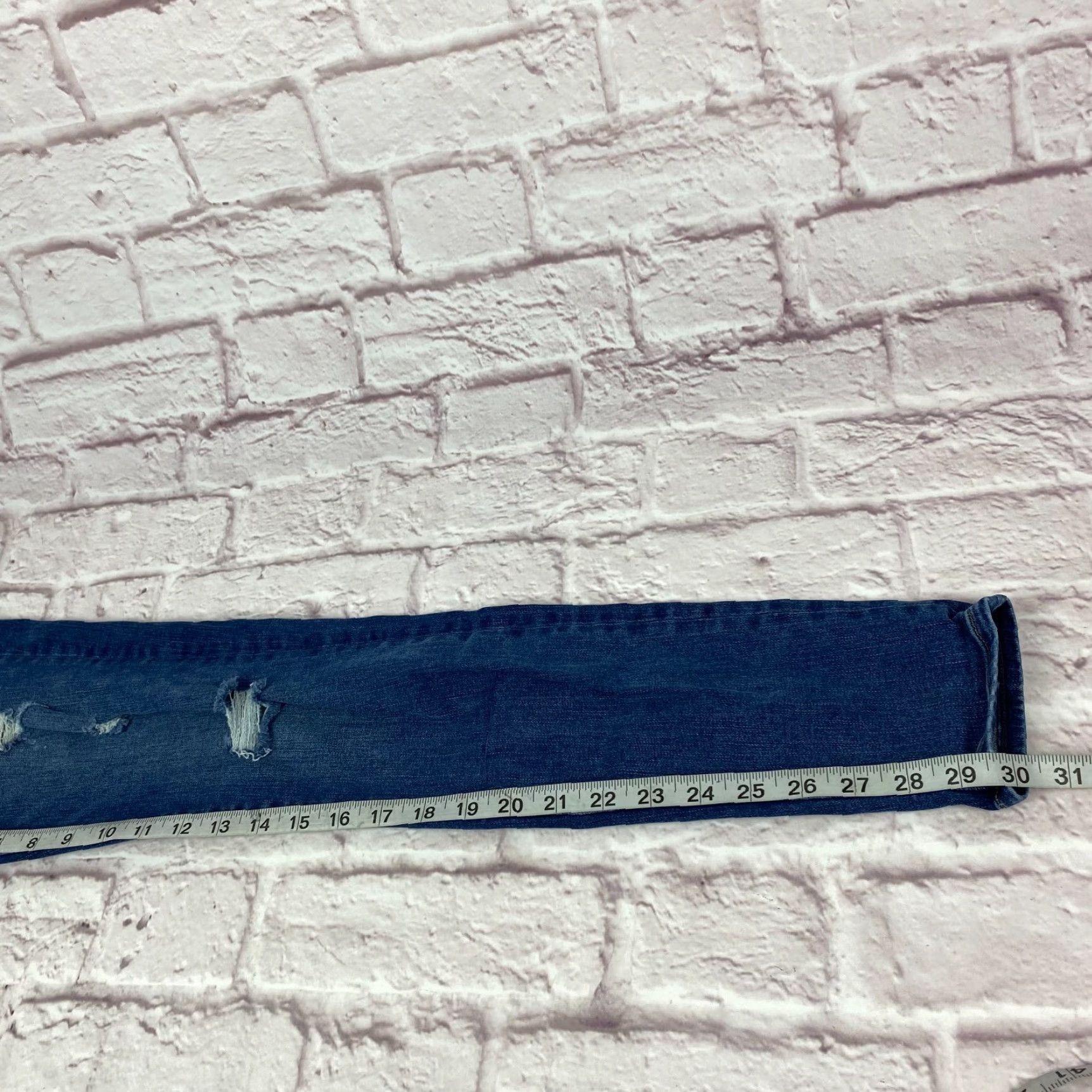 Abercrombie & Fitch Abercrombie & Fitch Simone High Rise Super Skinny Jeans Distressed Blue 27 Long Size 27" / US 4 / IT 40 - 6 Thumbnail