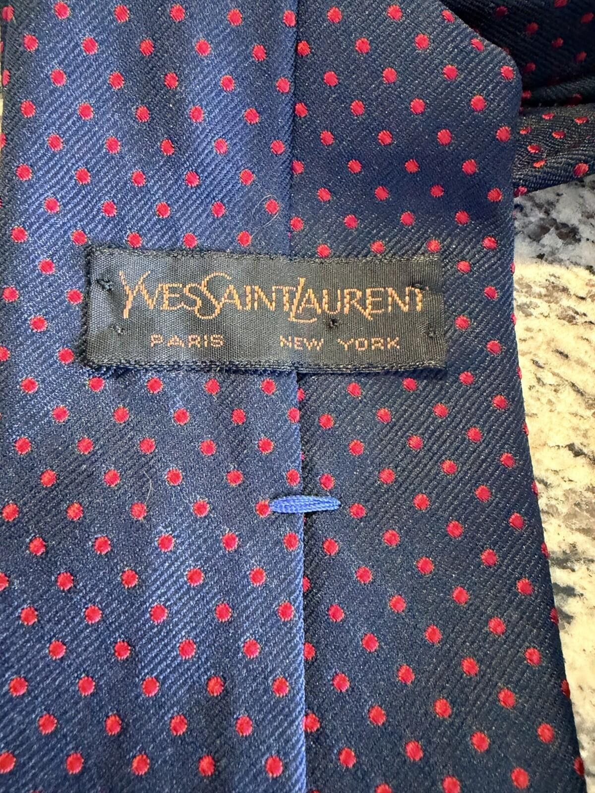 Saint Laurent Paris YVES SAINT LAURENT YSL EMBROIDERED LOGO NECK TIE Size ONE SIZE - 4 Thumbnail