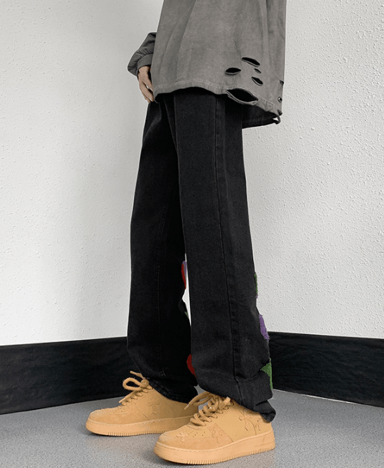Japanese Brand Men's American retro embroidered loose jeans y2k Size US 32 / EU 48 - 5 Thumbnail