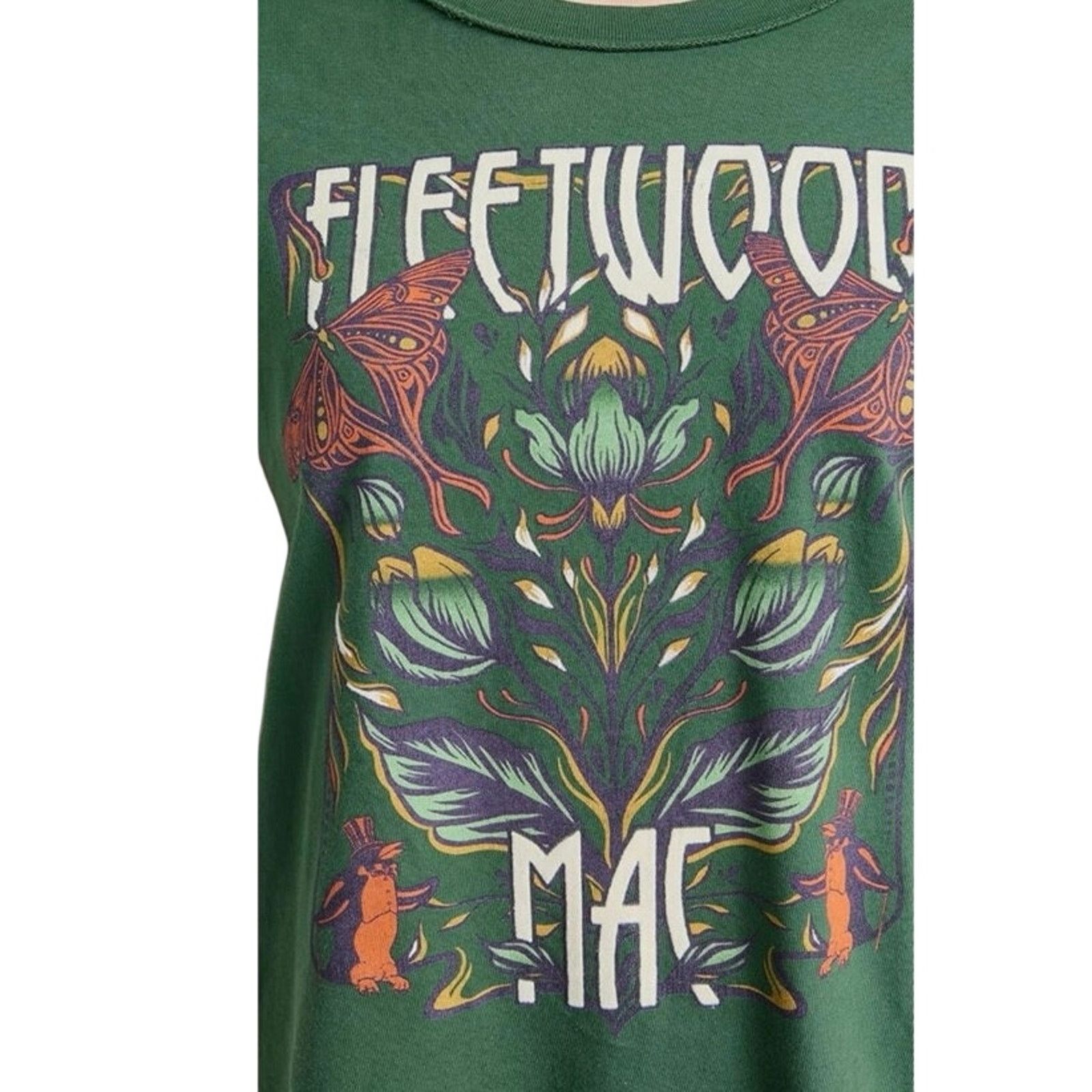 Daydreamer DAYDREAMER Fleetwood Mac Butterflies Reverse Tee in Green Size XL / US 12-14 / IT 48-50 - 10 Thumbnail
