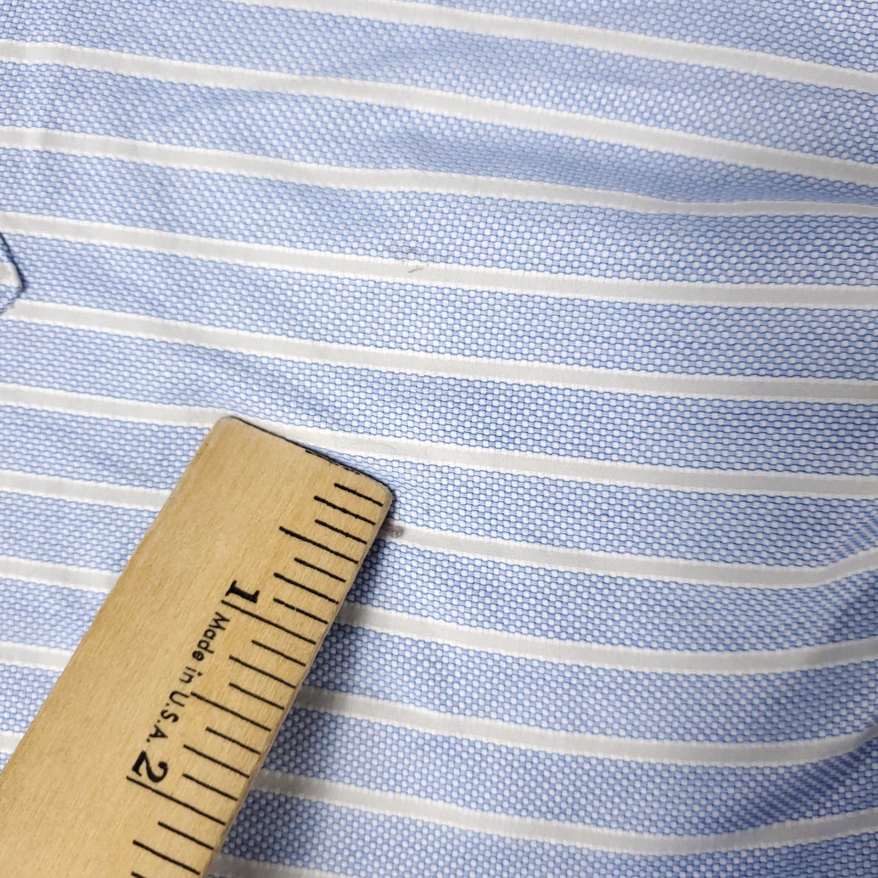 Faconnable Façonnable Men’s Dress Shirt Size 15 Blue Striped Long Sleeve Button-Up Regular Fit Size 40R - 4 Thumbnail