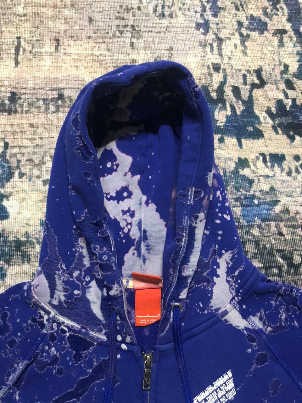 Nike Crazy Nike Cropped Heavily Distressed Bleach Zipper Hoodie Size L / US 10 / IT 46 - 4 Thumbnail