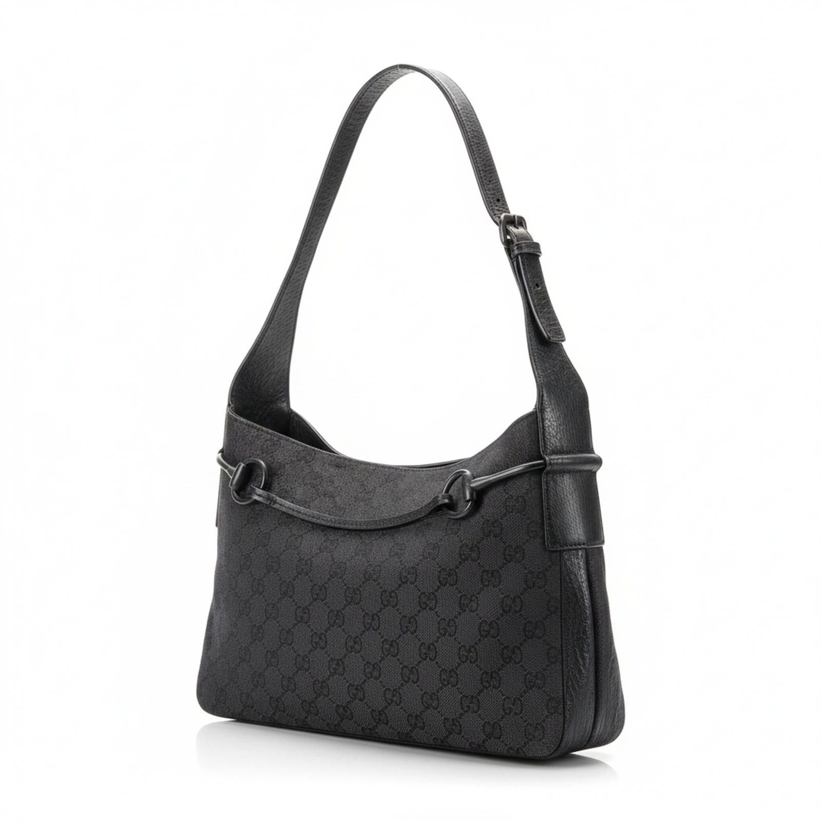 Gucci Gucci - Black Monogram Shoulder Bag Size ONE SIZE - 1 Thumbnail