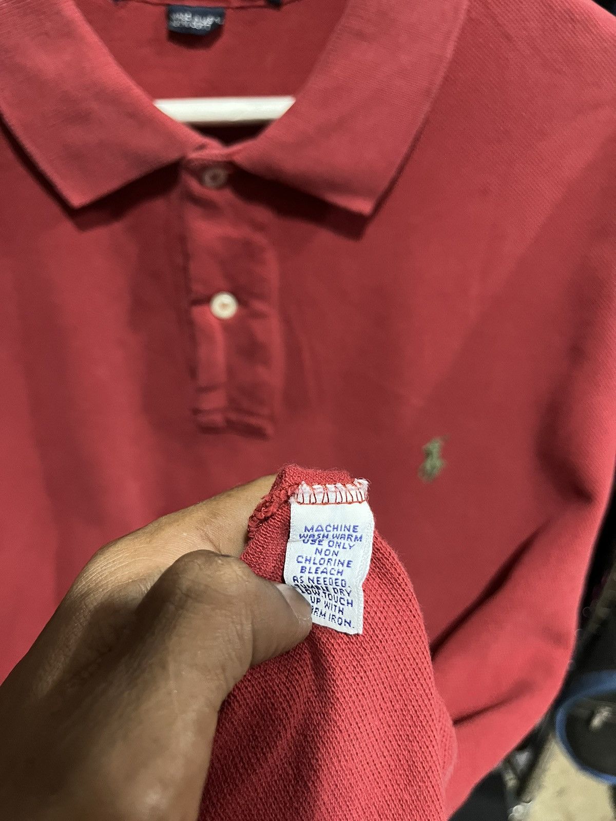 Polo Ralph Lauren Polo Ralph Lauren Pony Shirt Burgundy 90s Size US XL / EU 56 / 4 - 4 Thumbnail