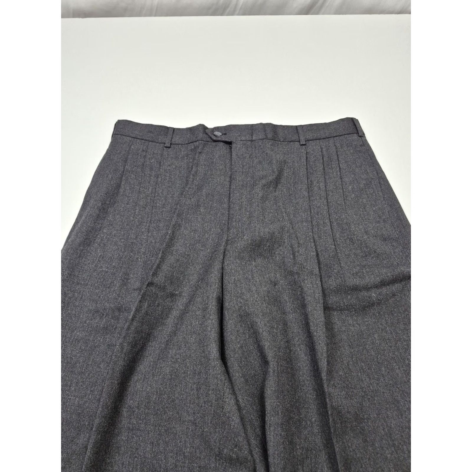 Vintage VTG John Alexander Dress Pants Men's 38x36 Gray Wool Pleated Unhemmed NWT Size US 38 / EU 54 - 2 Thumbnail