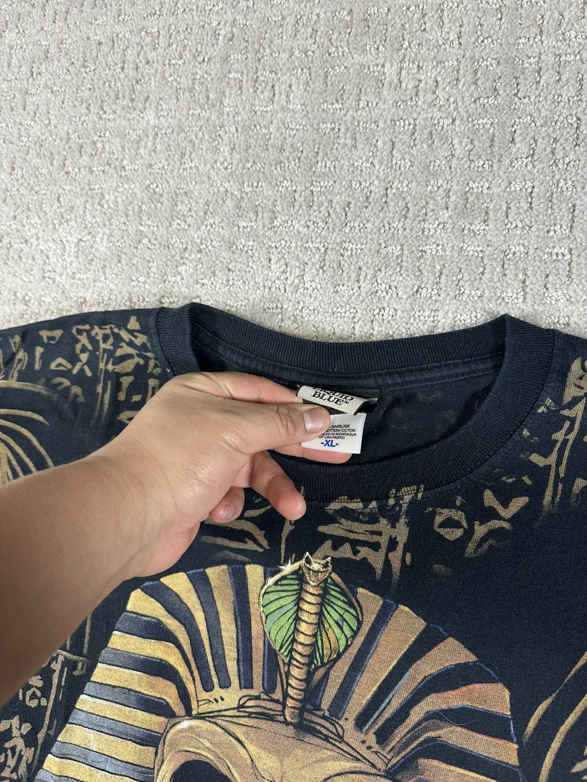 Liquid Blue Vintage Egypt Pyramids Skull T-Shirt Size US XL / EU 56 / 4 - 5 Thumbnail