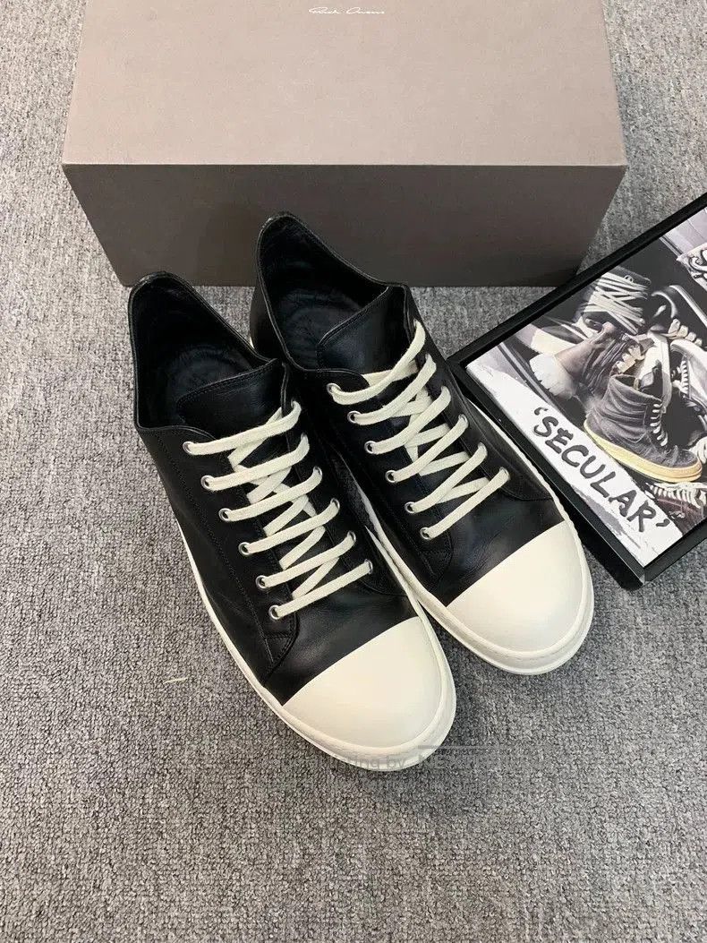 Rick Owens Rick Owens Low Top Leather Sneakers Size 46. Size US 12 / EU 45 - 4 Thumbnail