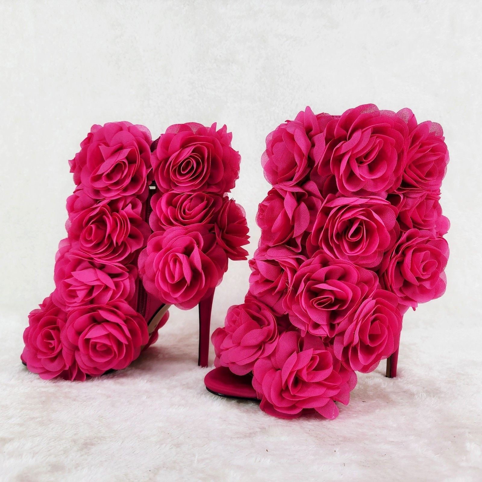 Other Beauty 3D Flowers Floral 4" High Heel Xoanna Elegant Ankle B Size US 6 / IT 36 - 6 Thumbnail