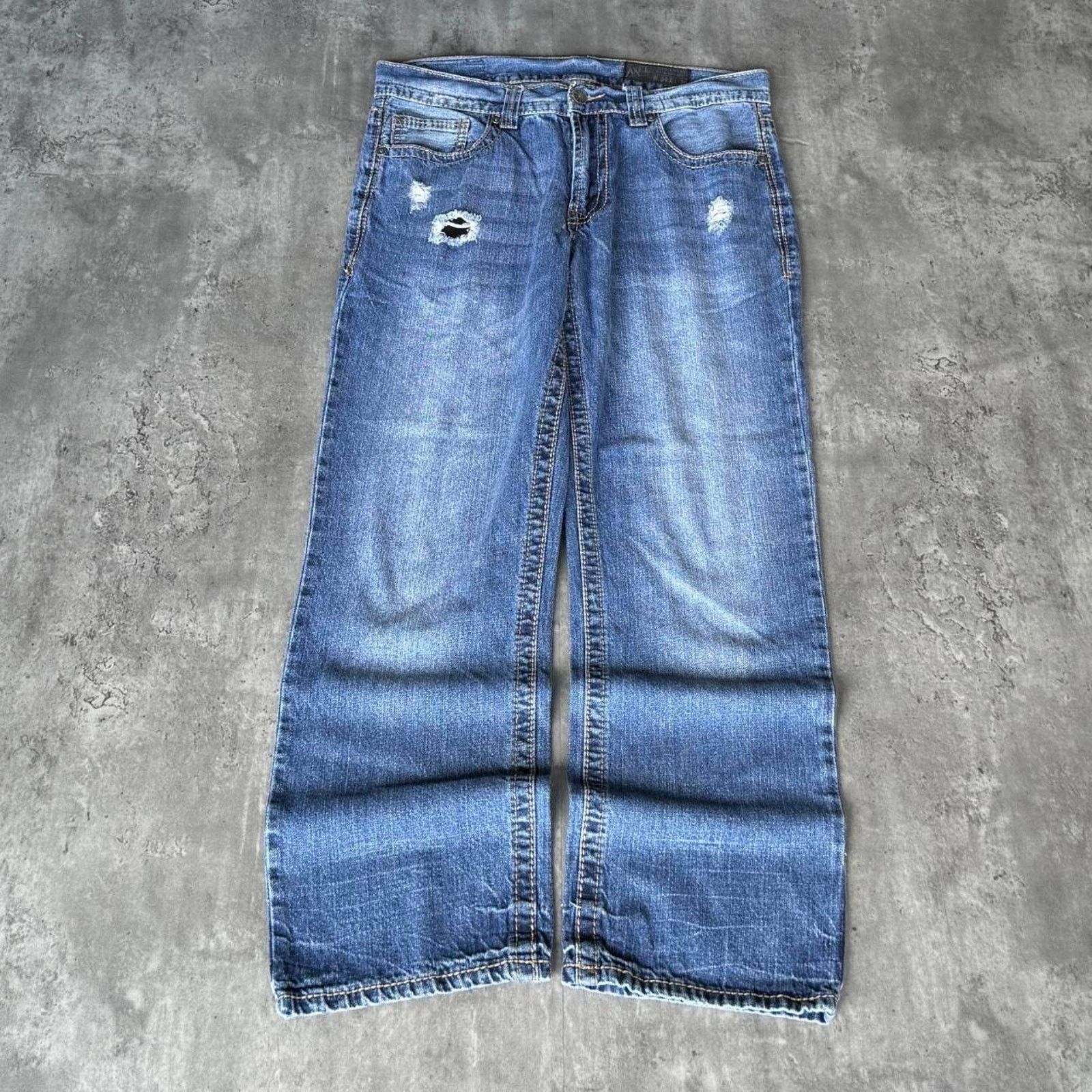 Japanese Brand × Vintage Vintage Y2K AXEL Denim Embroidered Graphic Denim Jeans Size US 34 / EU 50 - 2 Thumbnail