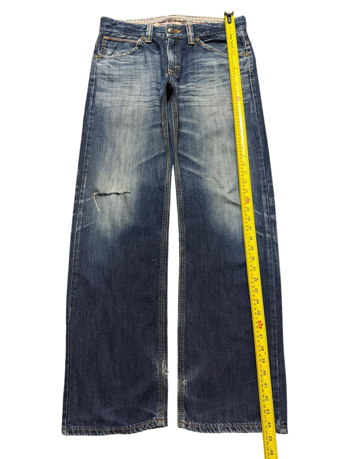 Edwin Vintage 90s Edwin XV Blue Faded Wash Distress Wide Leg Loose Size US 34 / EU 50 - 9 Thumbnail