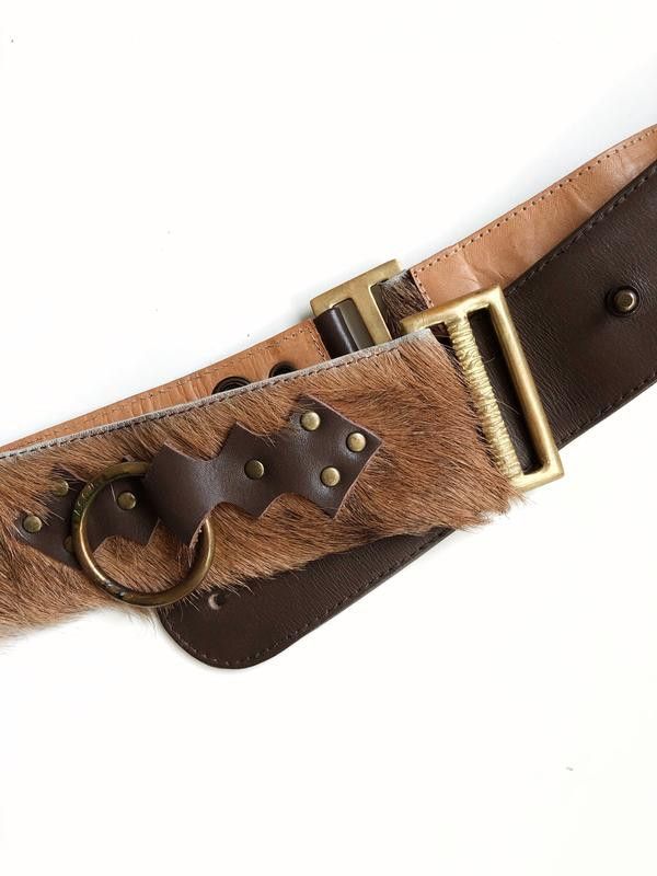Beauty Beast y2k Chick On A Mission Fur & Leather Belt (S) Size ONE SIZE - 4 Thumbnail