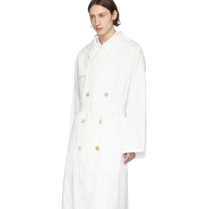 Maison Margiela o1y1124 Double-Breasted Nylon Coat in White Size US M / EU 48-50 / 2 - 4 Thumbnail