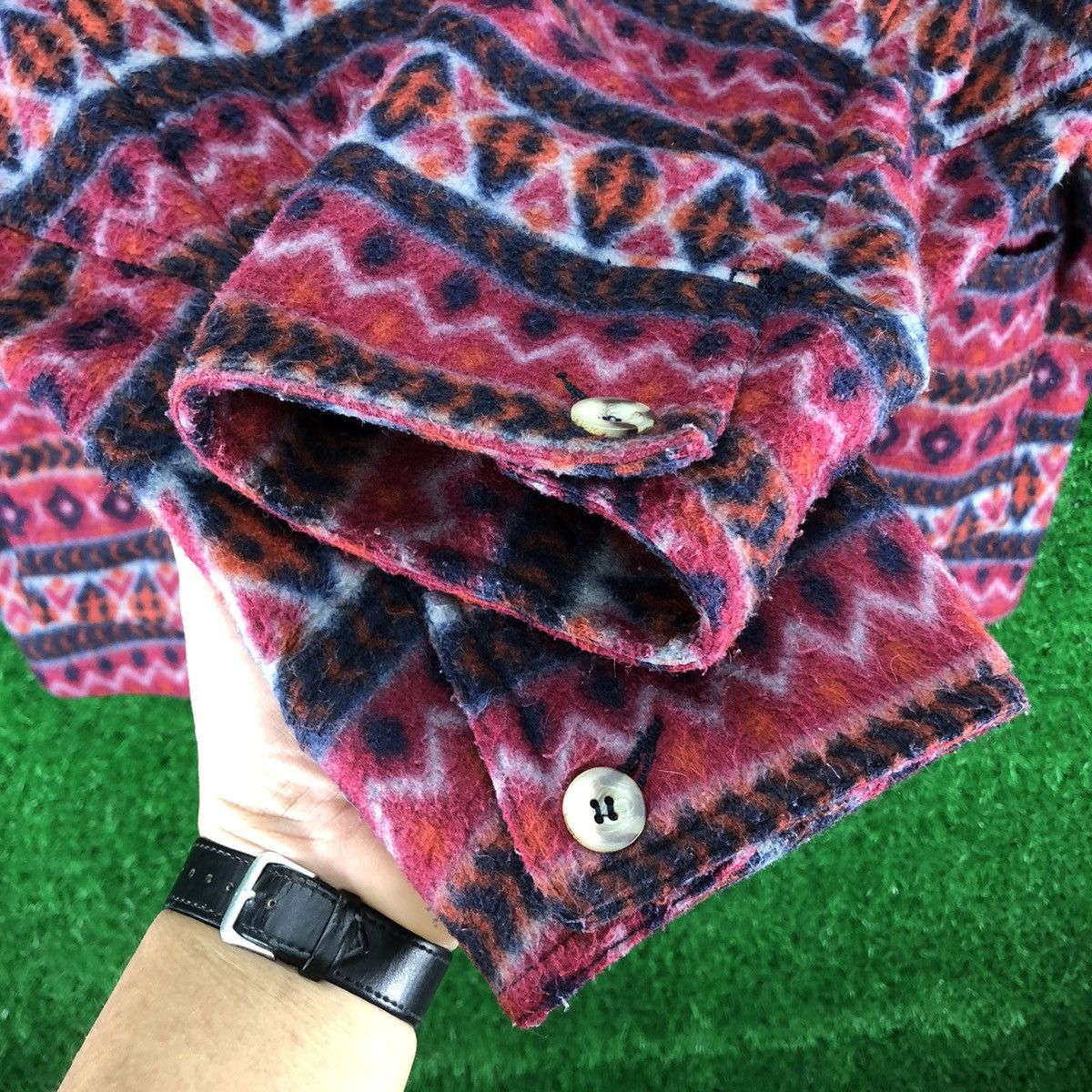 Japanese Brand Vintage 90's Navajo Fleece Chore Jacket by GQ Ford Size US XL / EU 56 / 4 - 10 Thumbnail