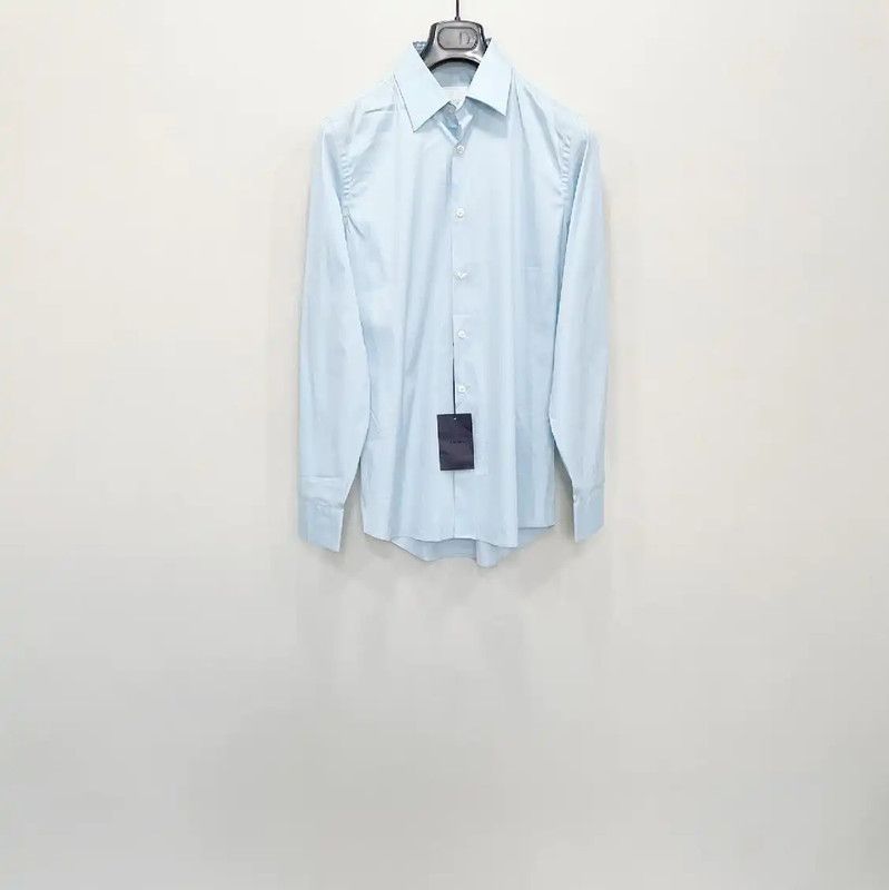 Prada Prada Men's Long Sleeve Shirt in Light Blue Size US M / EU 48-50 / 2 - 1 Thumbnail