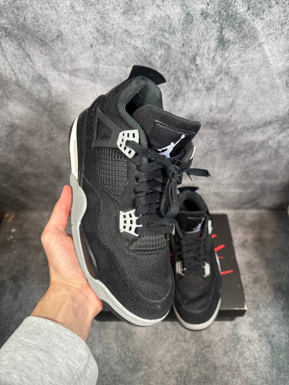 Jordan Brand Size 9 | Jordan 4 Black Canvas With Box | Pre-Owned Size US 9 / EU 42 - 1 Thumbnail